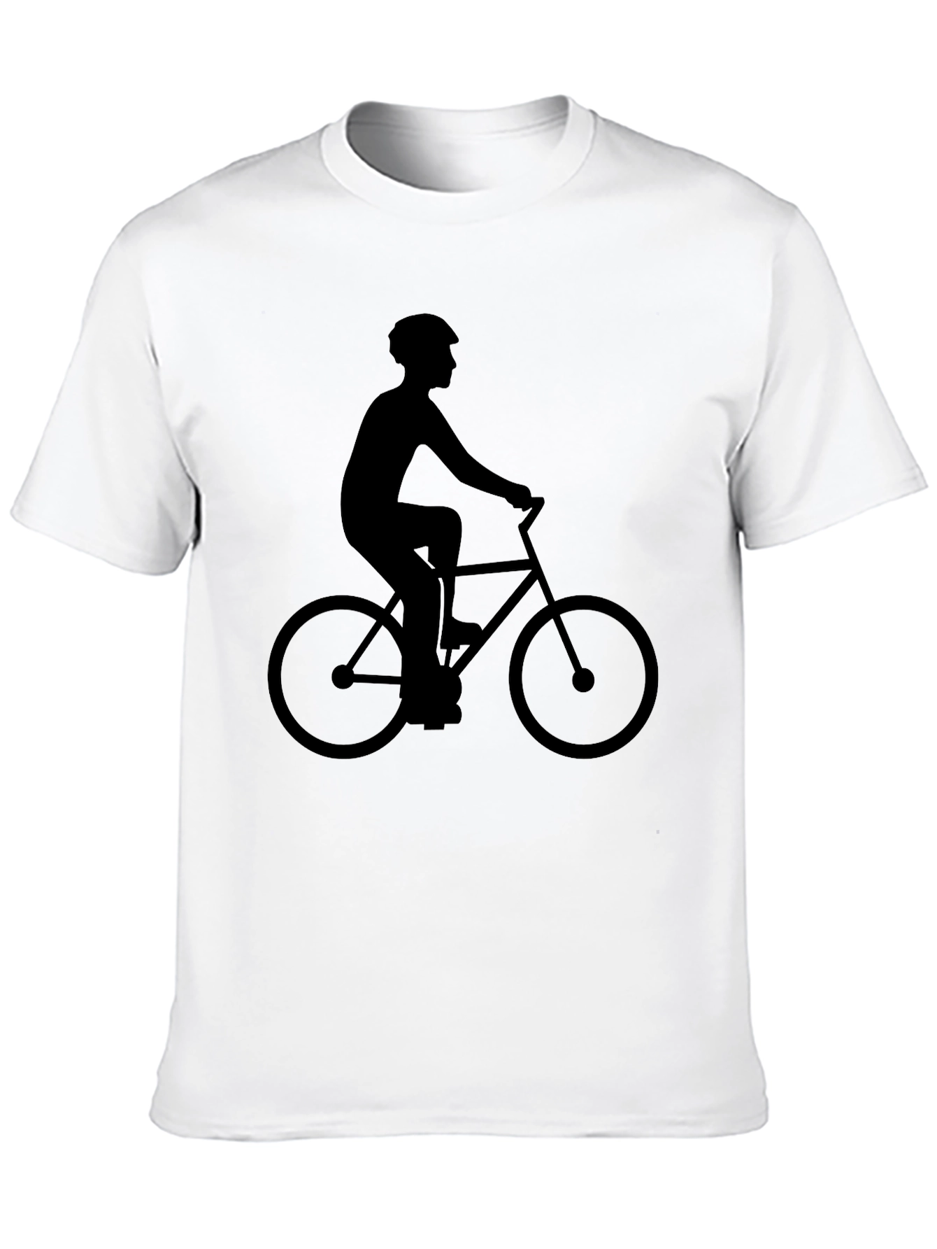 Mens Black Graphic Tee - Cyclist Silhouette