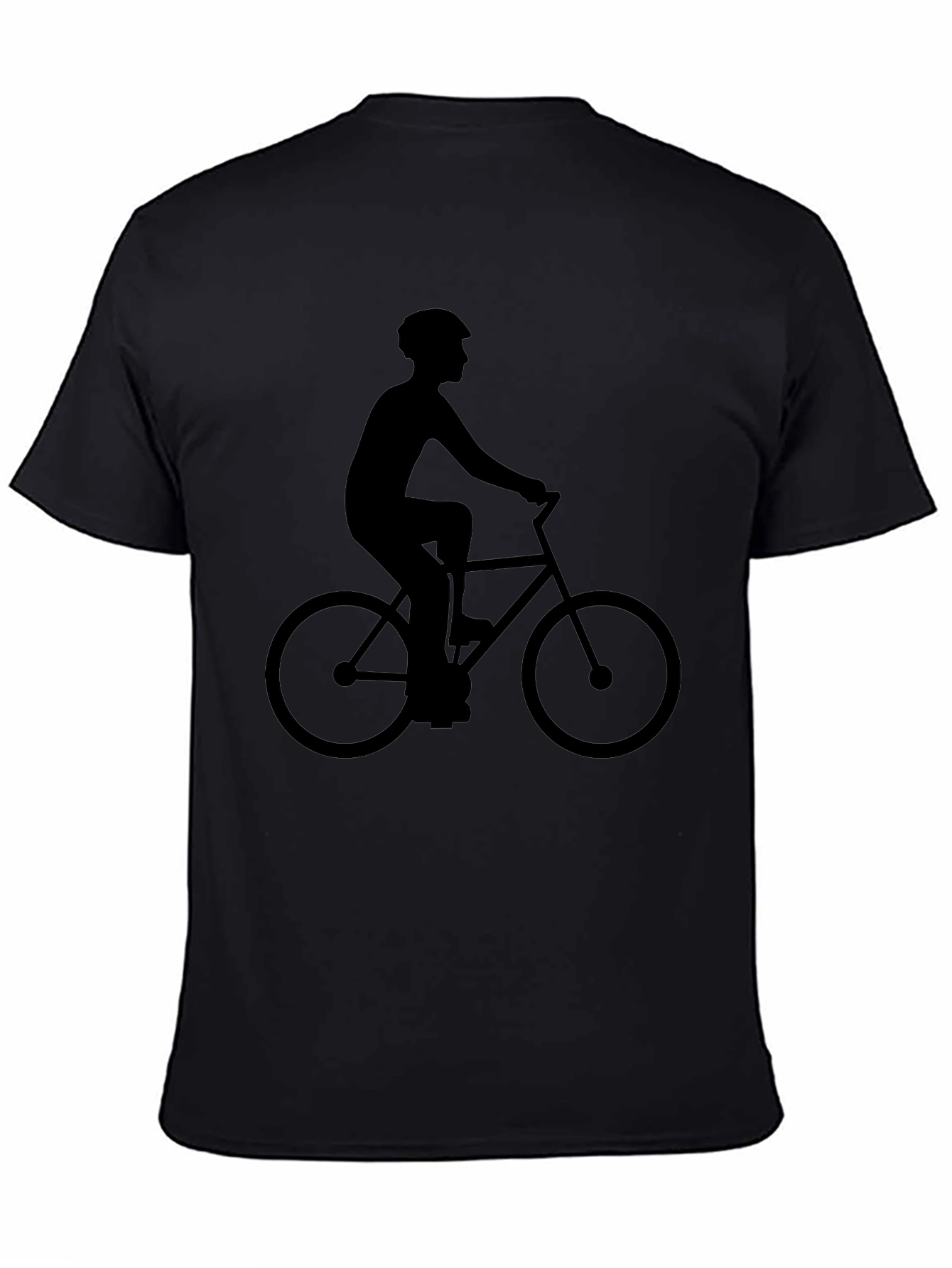 Mens Black Graphic Tee - Cyclist Silhouette
