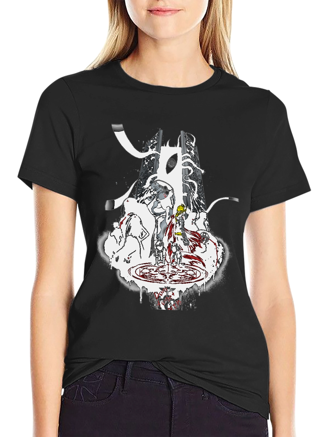 Anime-Inspired Graphic T-Shirt - Black