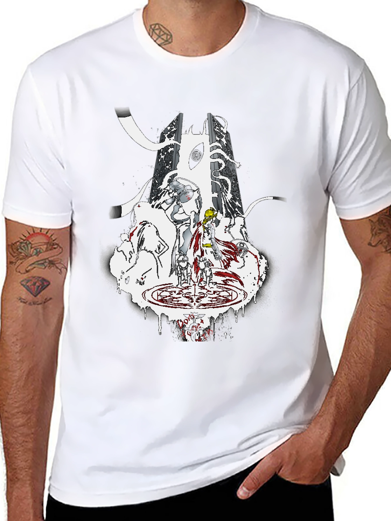 Anime-Inspired Graphic T-Shirt - Black