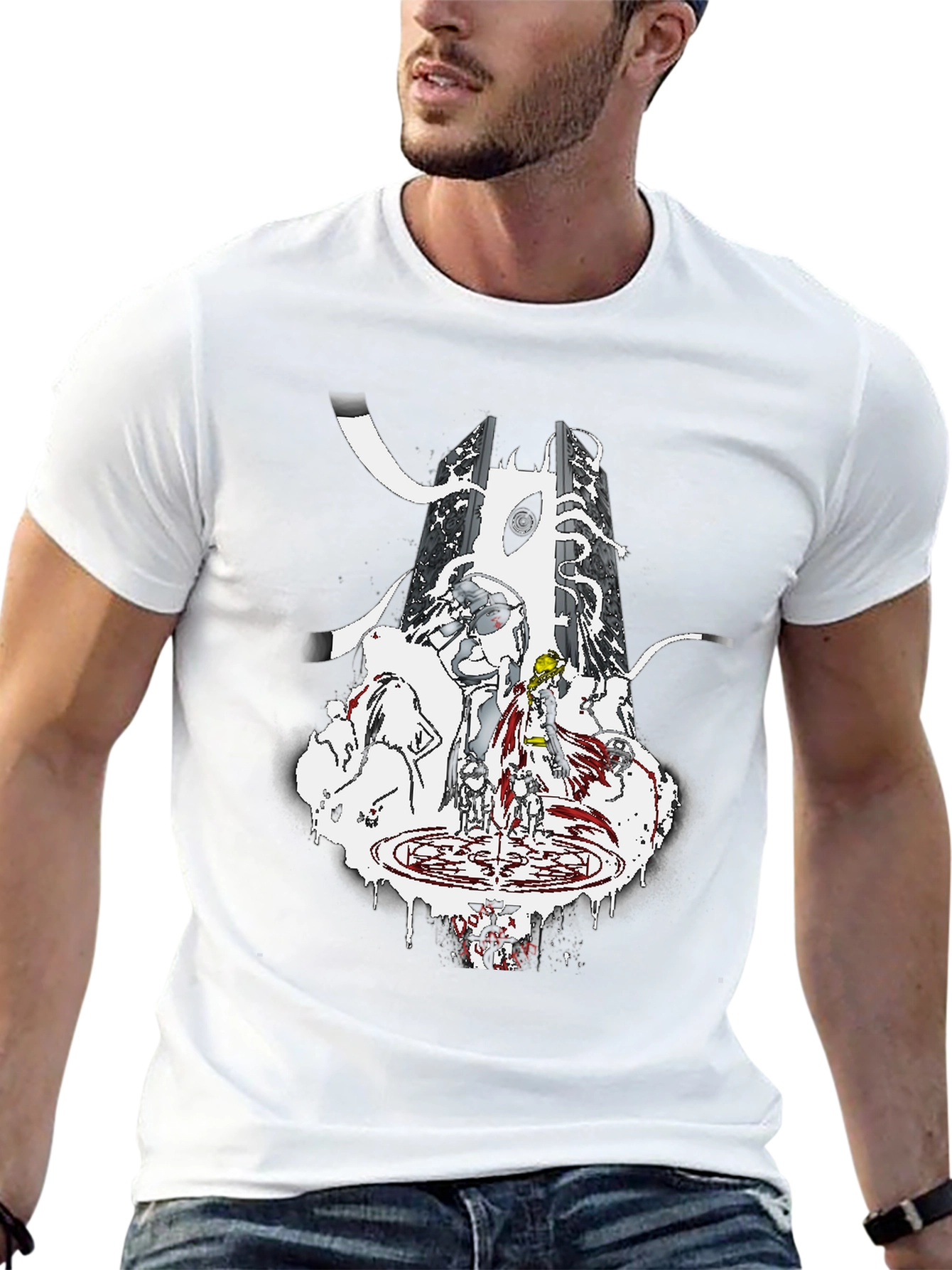 Anime-Inspired Graphic T-Shirt - Black