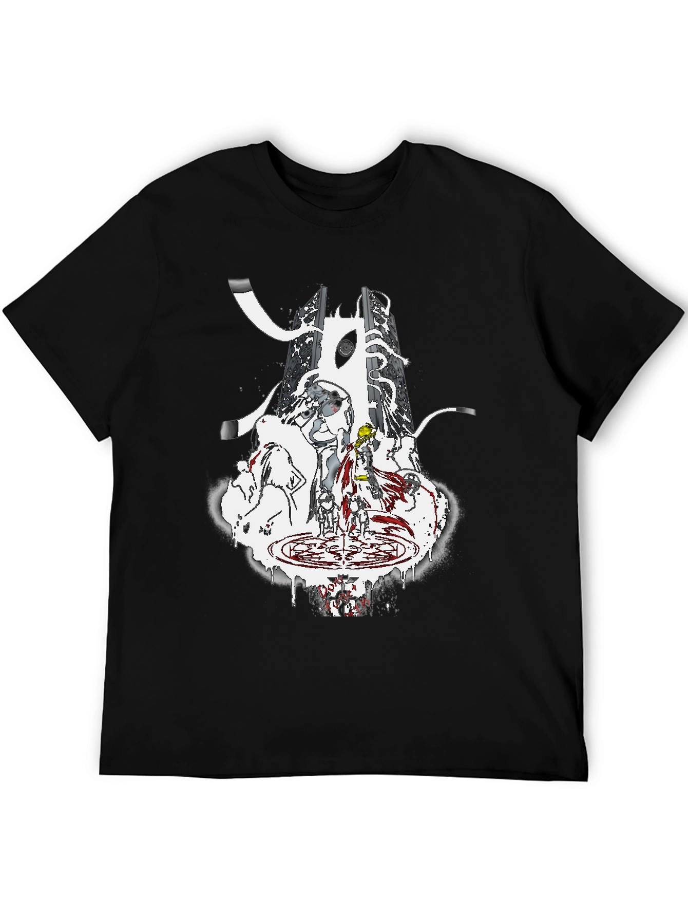 Anime-Inspired Graphic T-Shirt - Black