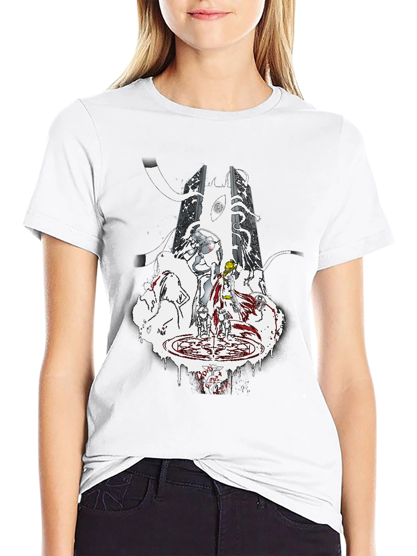 Anime-Inspired Graphic T-Shirt - Black