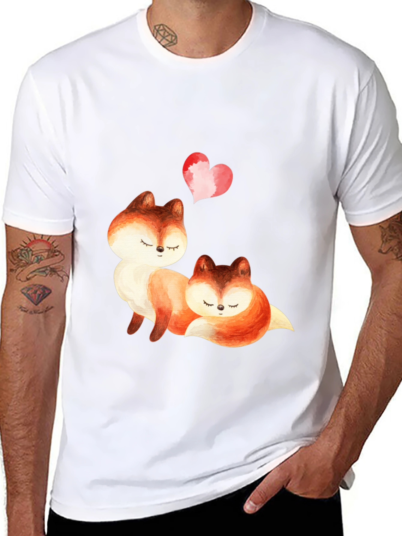 Fox Love T-Shirt - Cute Animal Graphic Tee