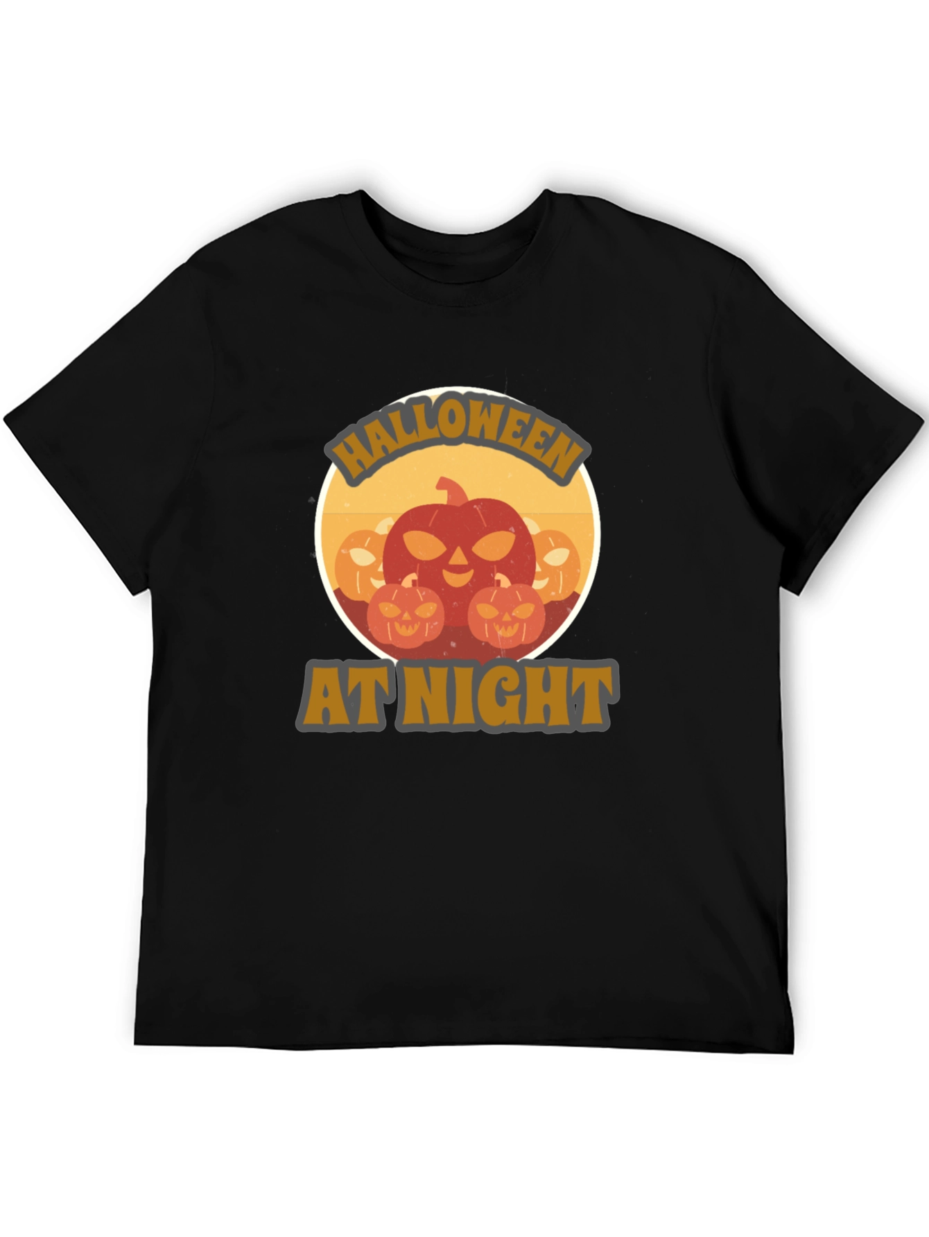 Halloween At Night Pumpkin Graphic T-Shirt
