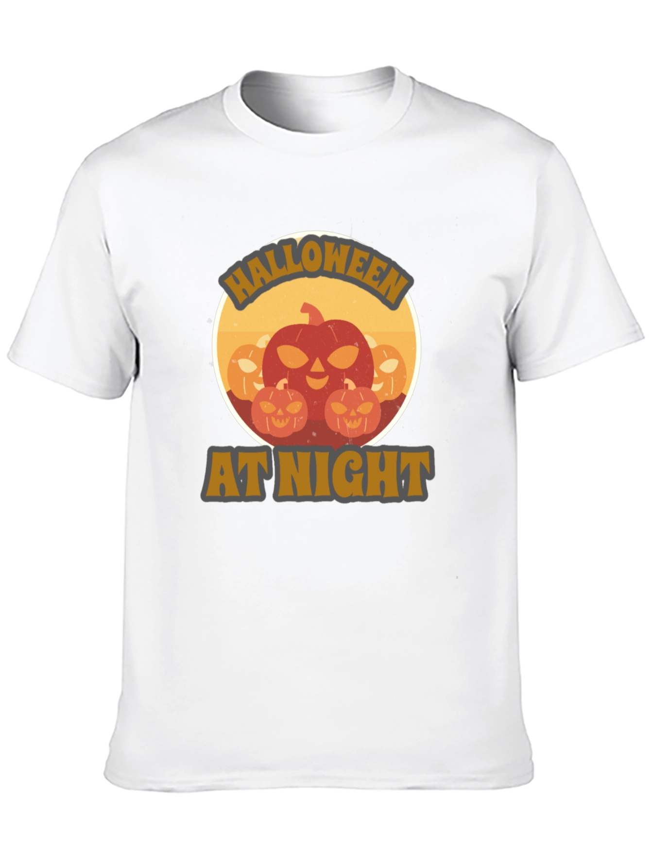 Halloween At Night Pumpkin Graphic T-Shirt