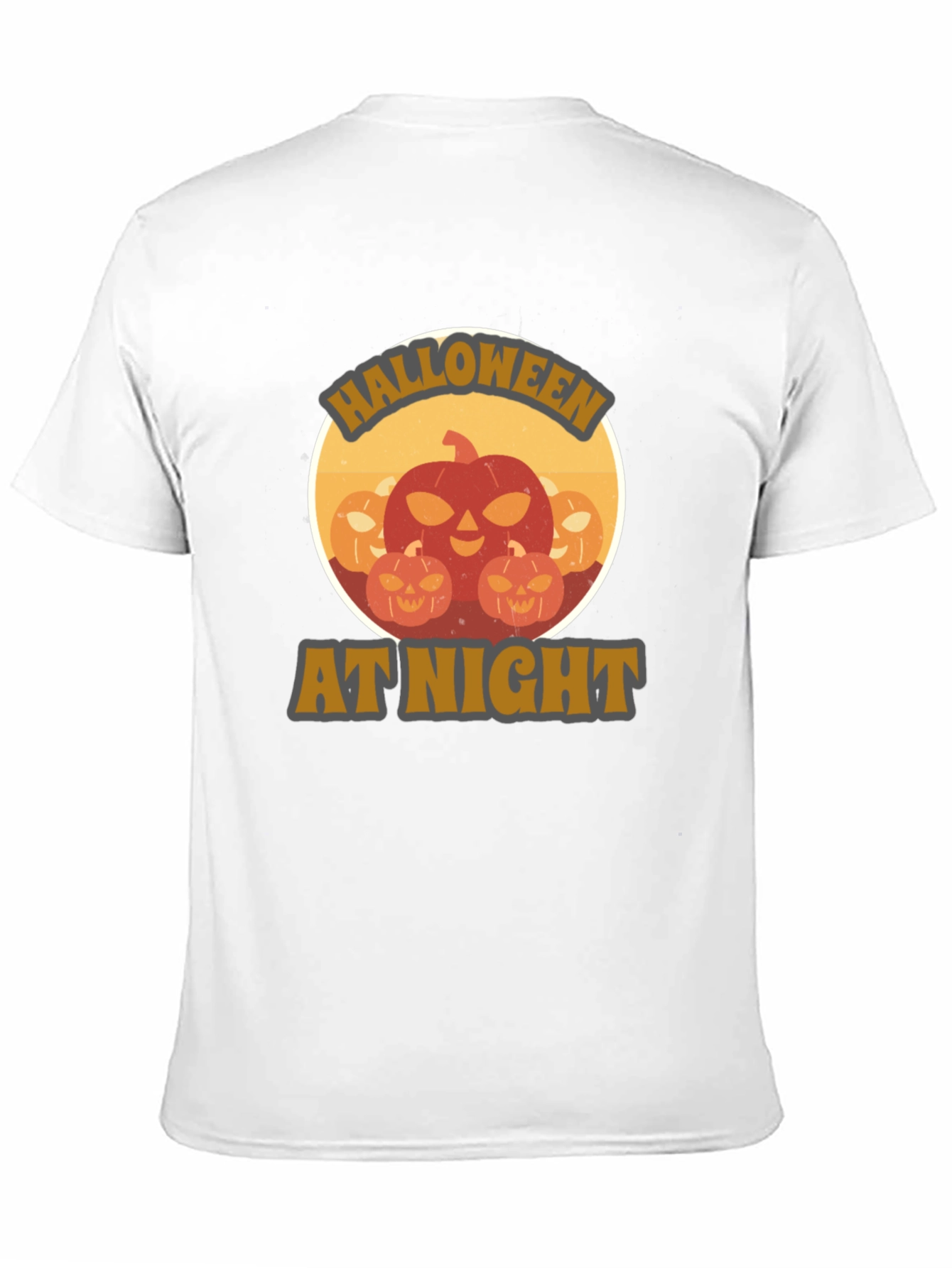 Halloween At Night Pumpkin Graphic T-Shirt