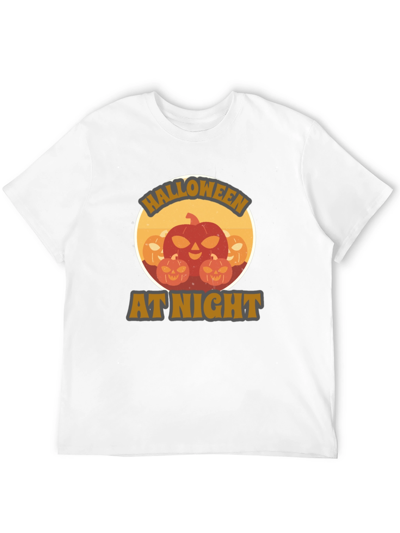 Halloween At Night Pumpkin Graphic T-Shirt
