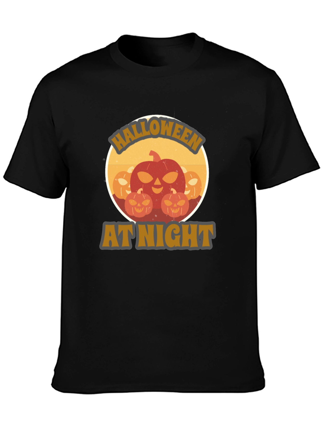Halloween At Night Pumpkin Graphic T-Shirt