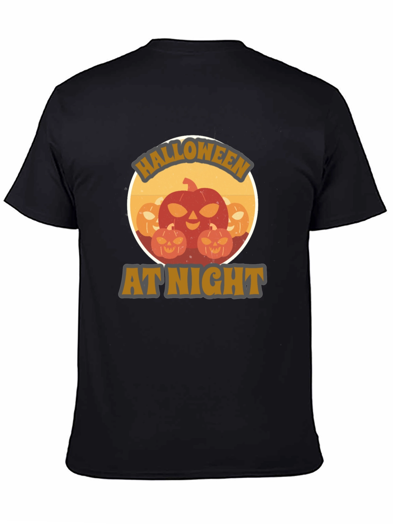 Halloween At Night Pumpkin Graphic T-Shirt