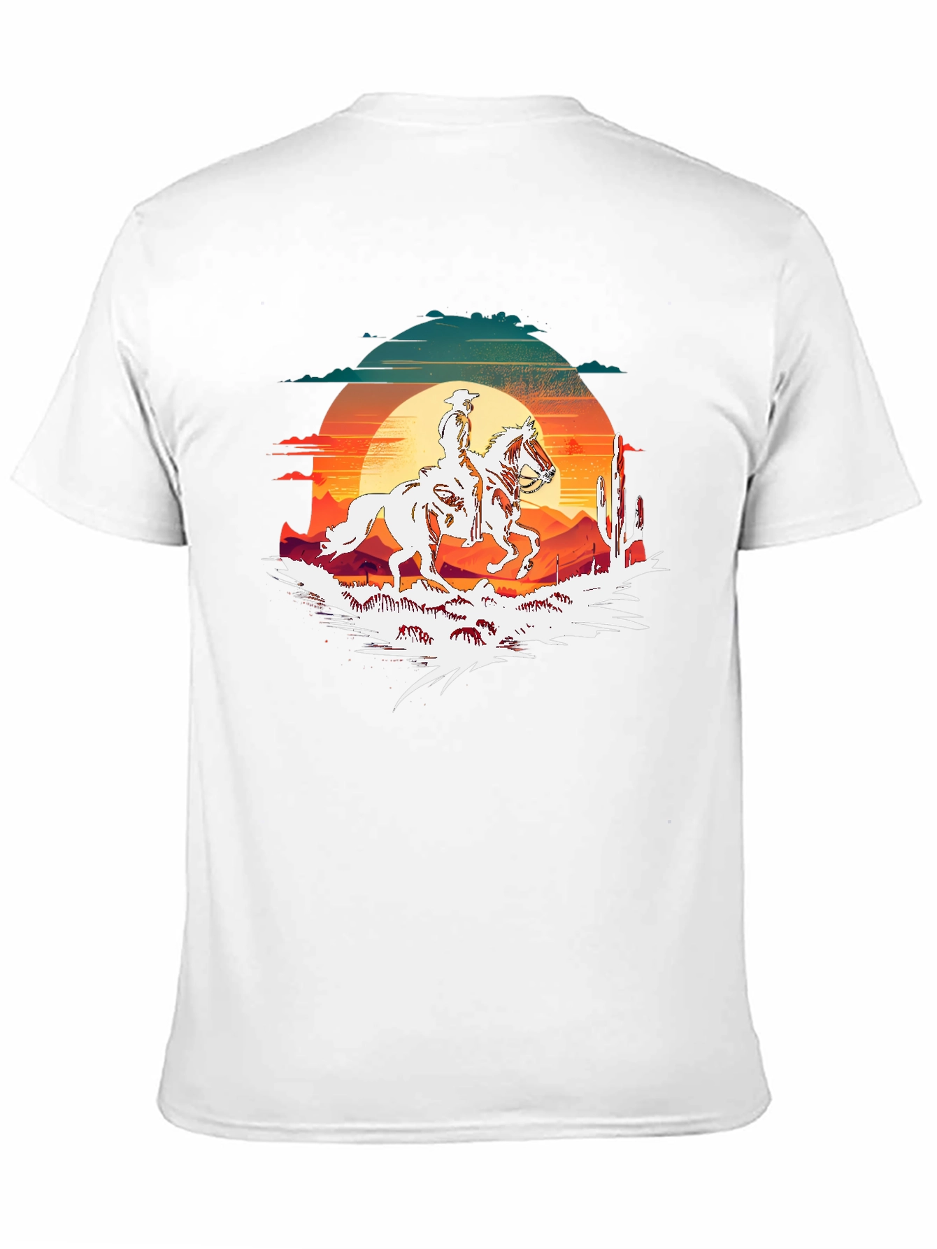 Wild West Cowboy Sunset Graphic T-Shirt