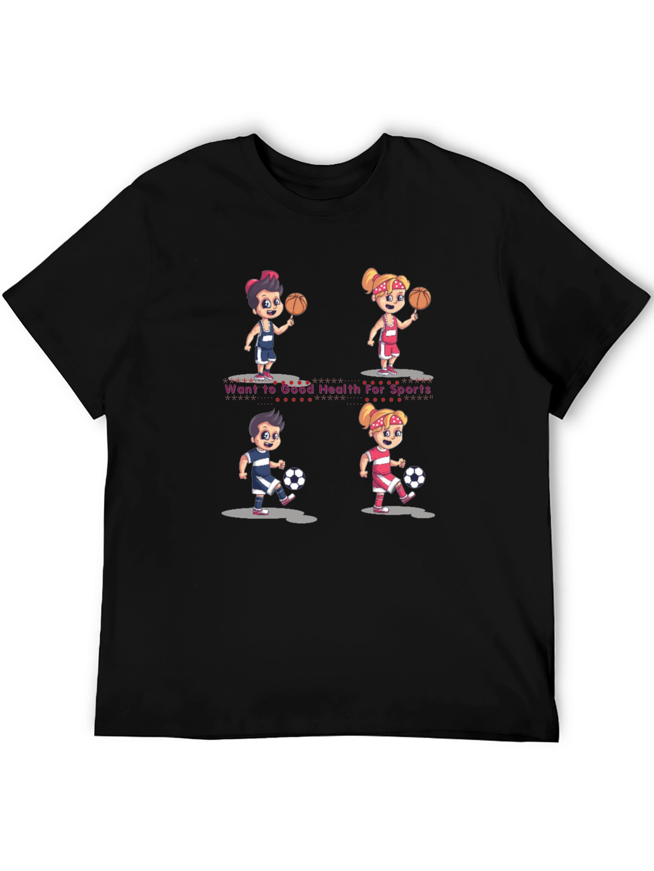 Sports Cartoon Graphic T-Shirt