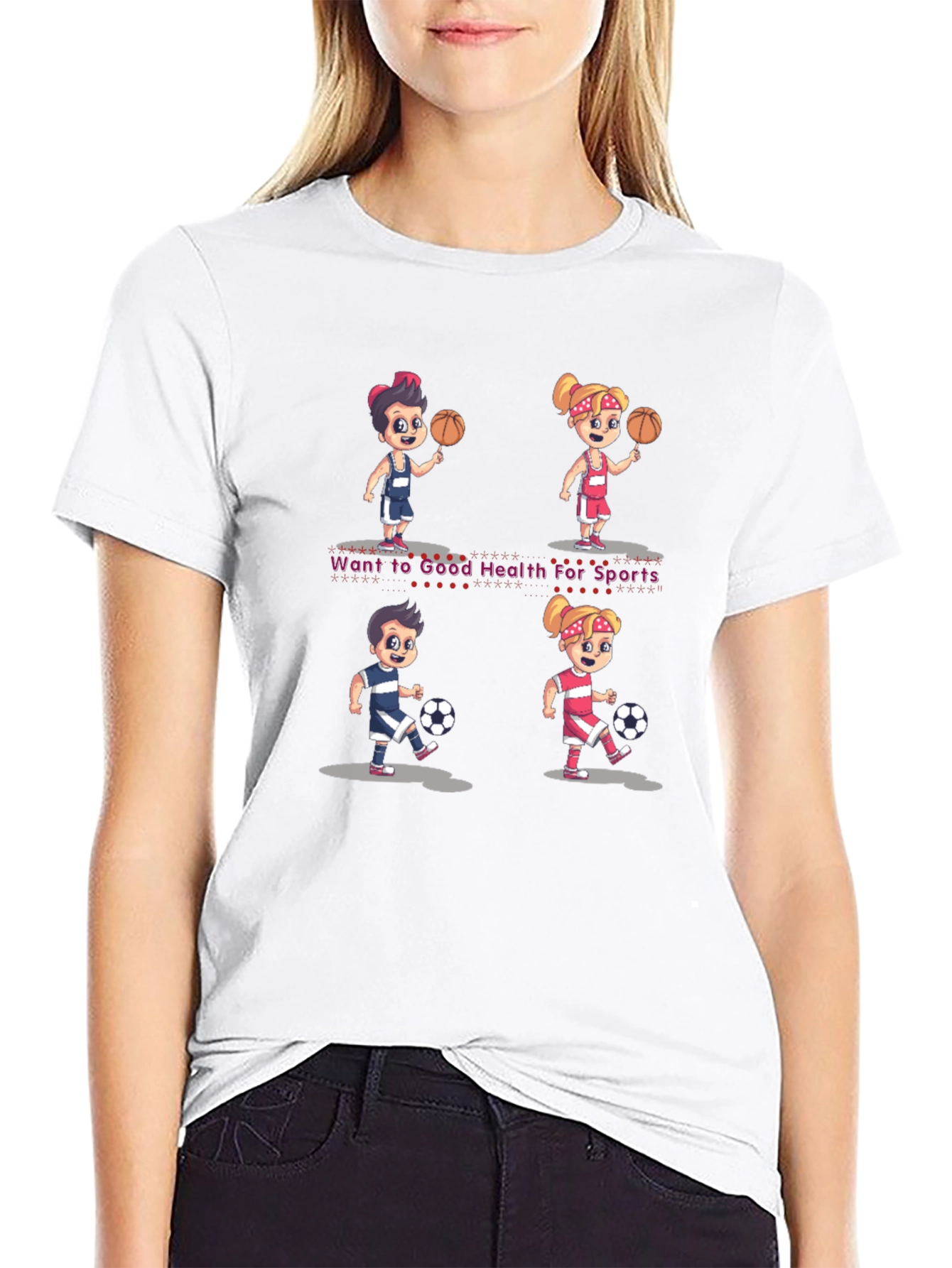 Sports Cartoon Graphic T-Shirt