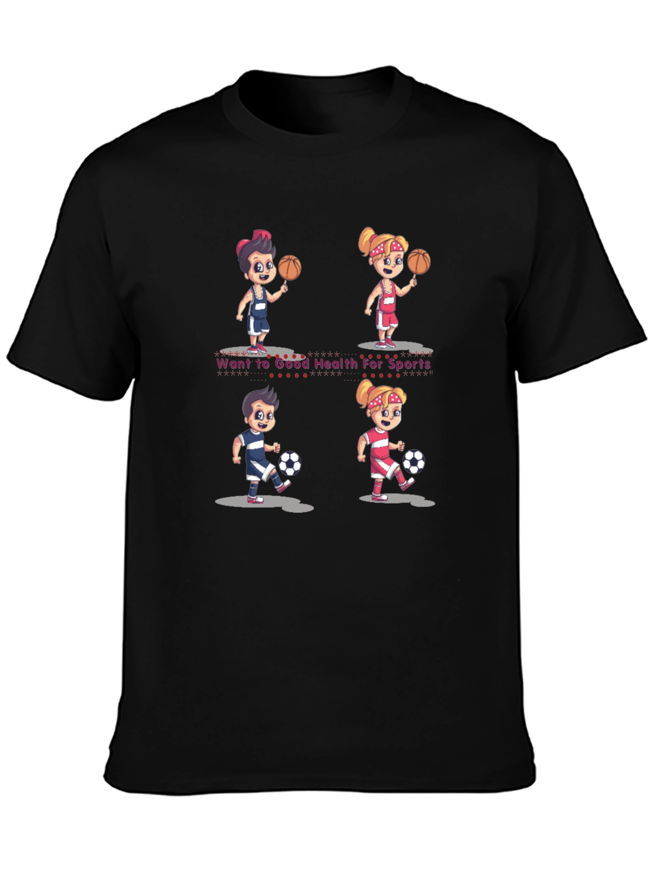 Sports Cartoon Graphic T-Shirt
