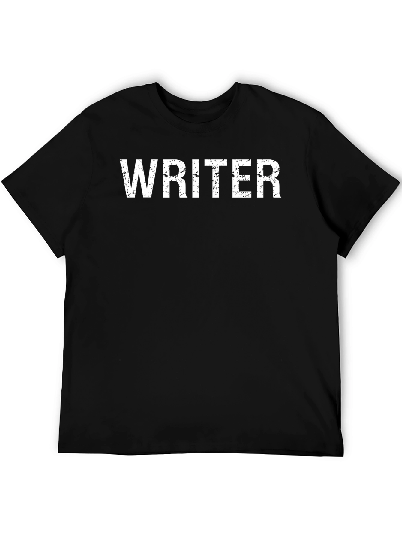 Writer Tee - Distressed Text Graphic T-Shirt