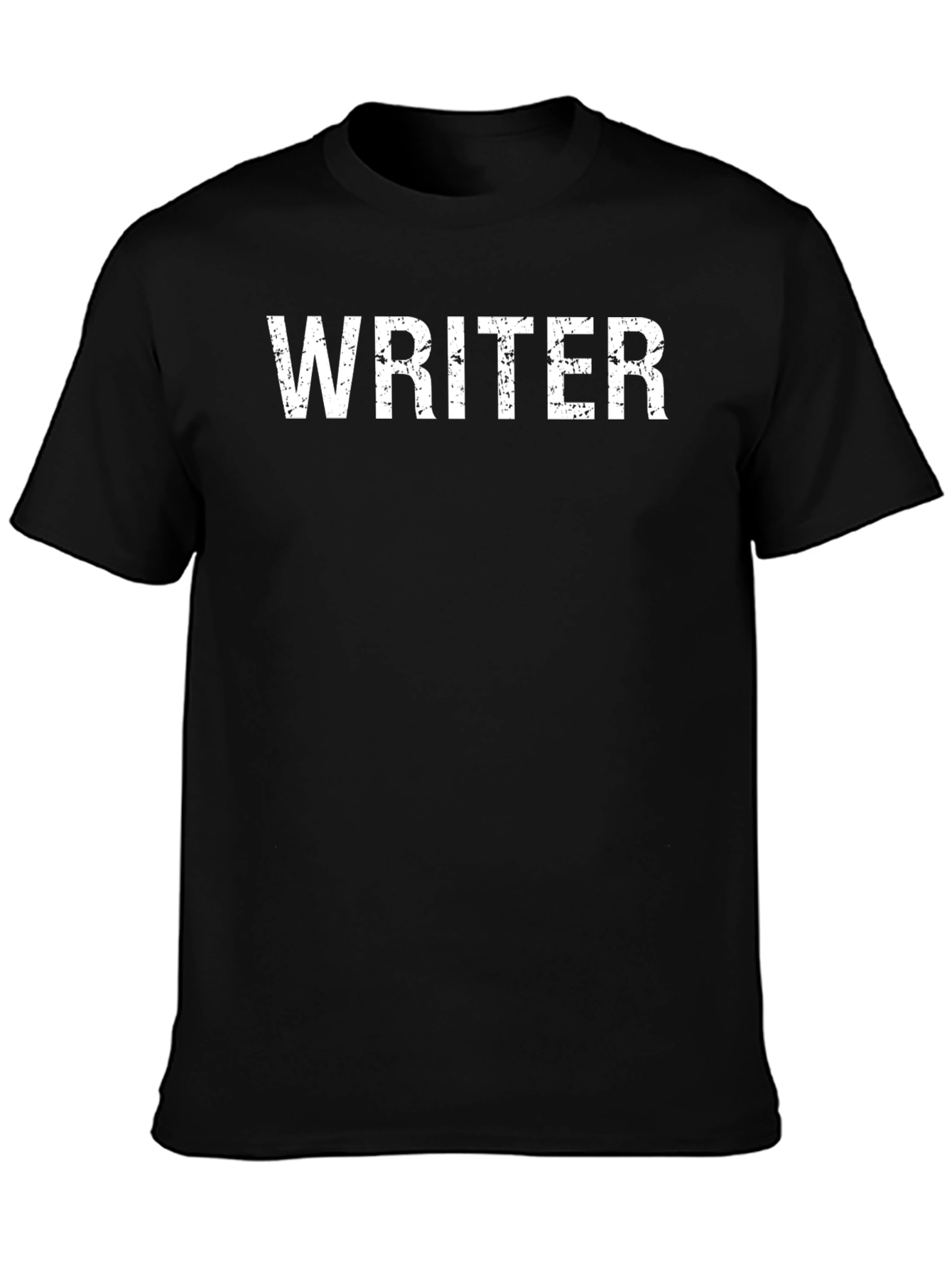 Writer Tee - Distressed Text Graphic T-Shirt
