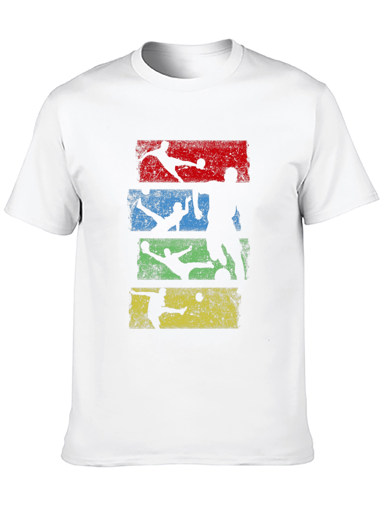 Retro Soccer Player Graphic T-Shirt - Black