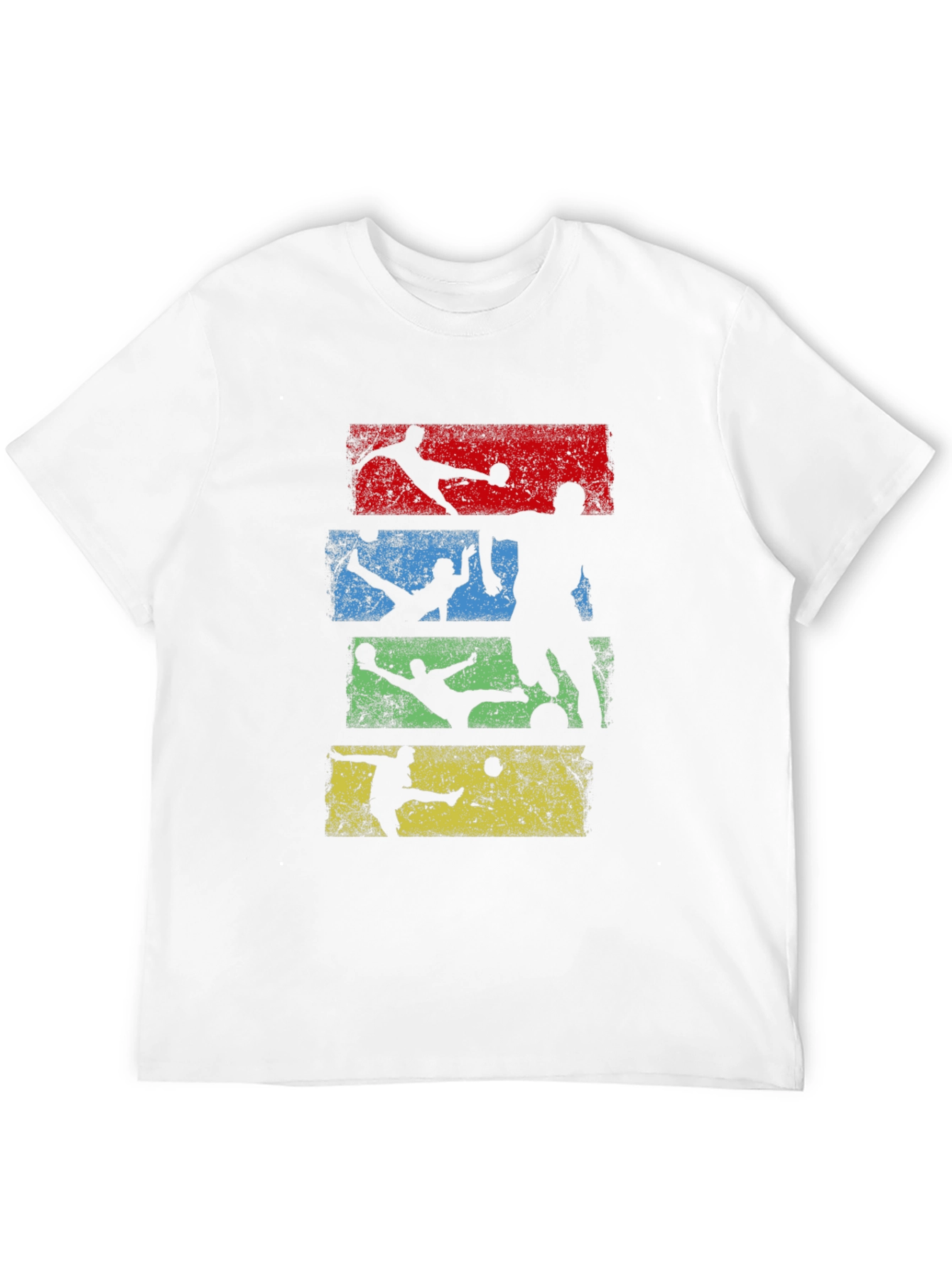 Retro Soccer Player Graphic T-Shirt - Black