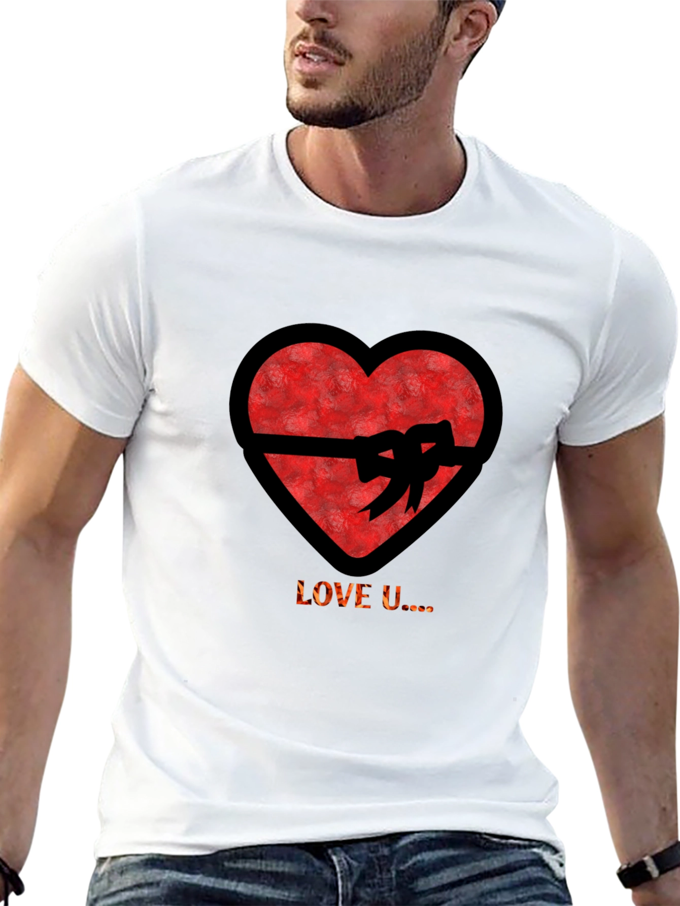 Love U Heart Bow T-Shirt - Valentines Day Gift