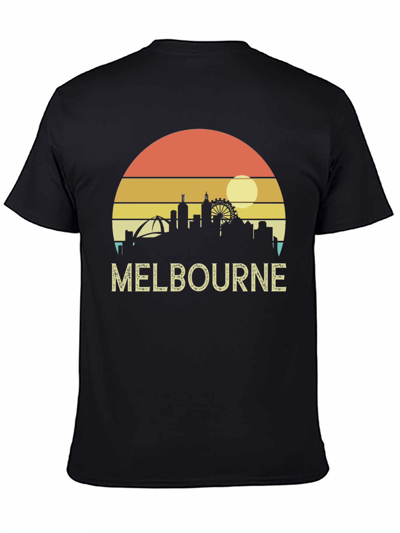 Melbourne Skyline T-Shirt - Retro Sunset Tee