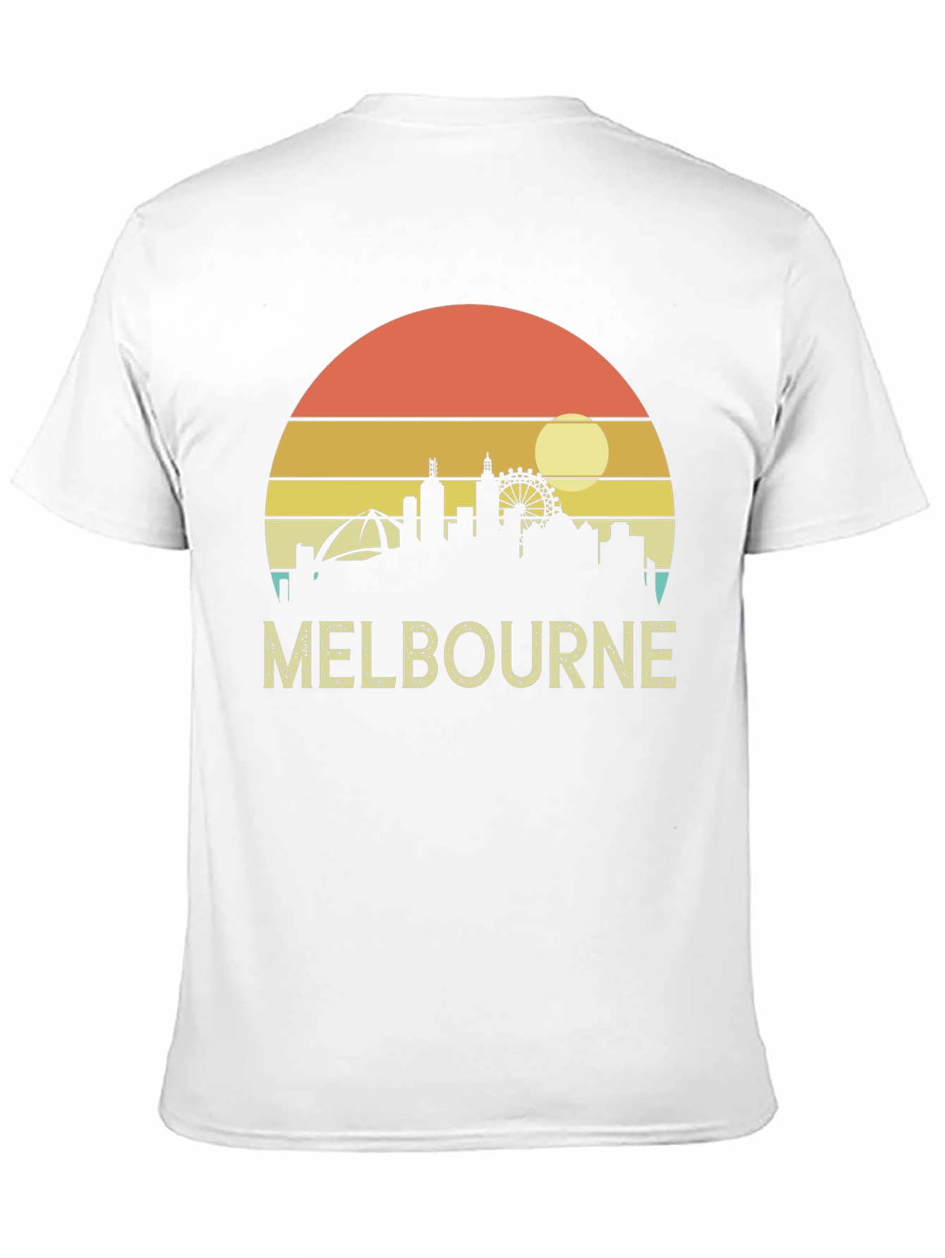 Melbourne Skyline T-Shirt - Retro Sunset Tee