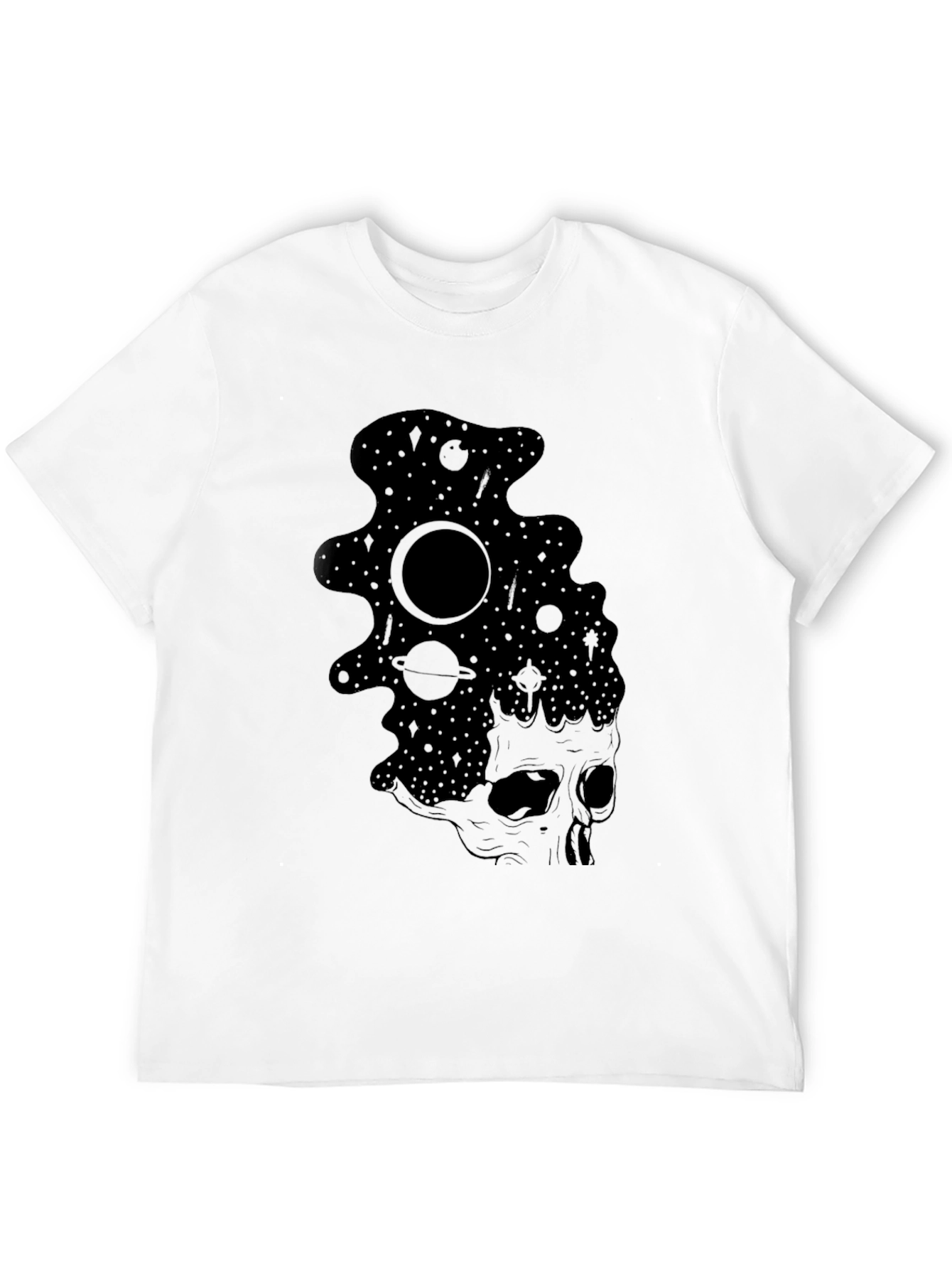 Cosmic Skull Black T-Shirt - Galaxy Design