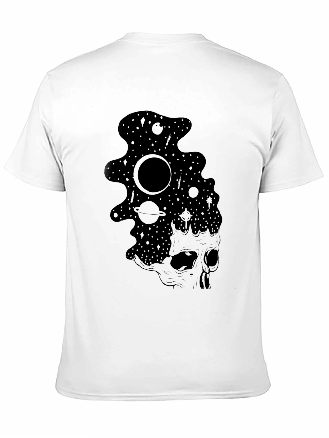 Cosmic Skull Black T-Shirt - Galaxy Design