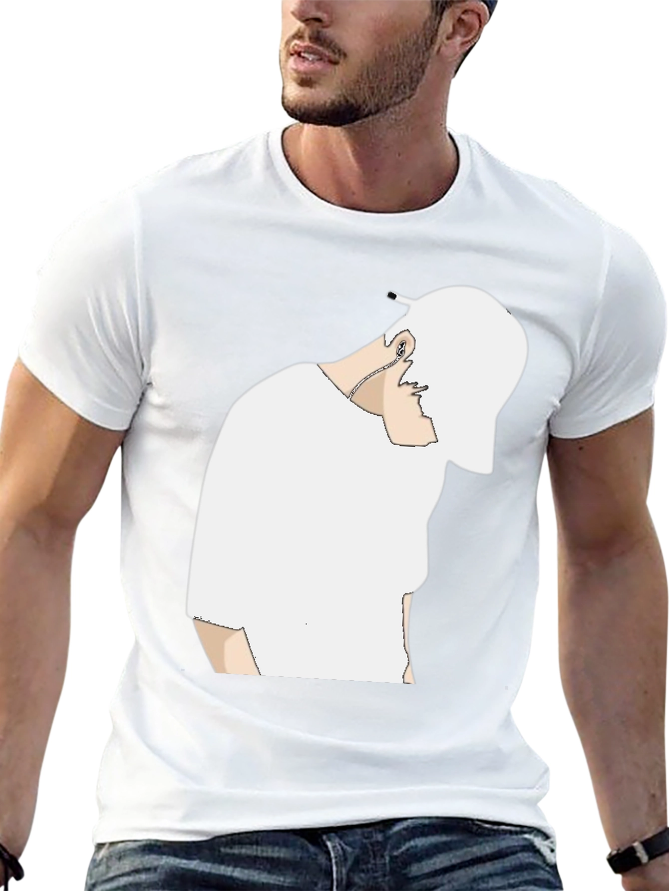 Black T-Shirt with White Graphic Design