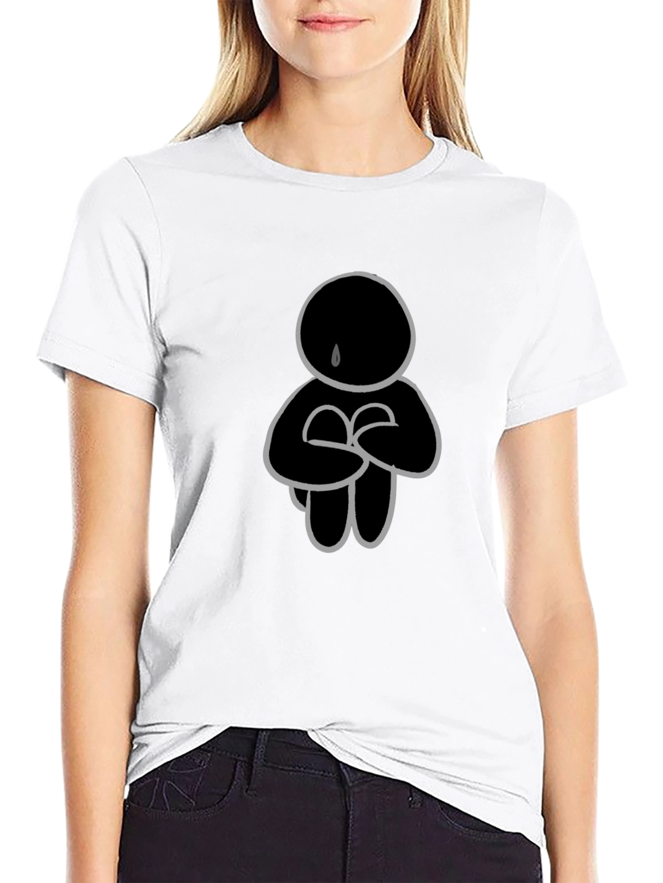 Crying Figure Graphic Print T-Shirt