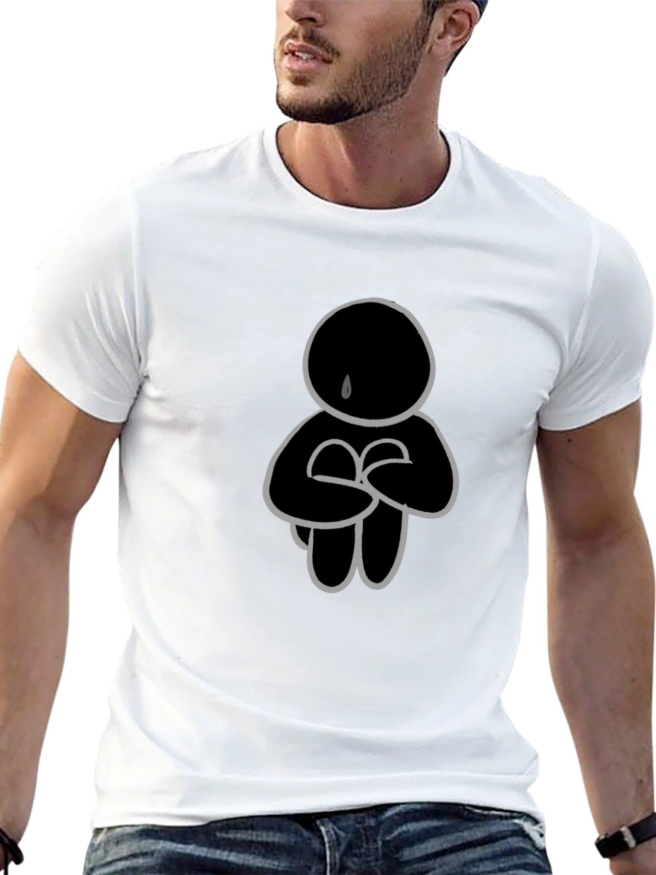 Crying Figure Graphic Print T-Shirt