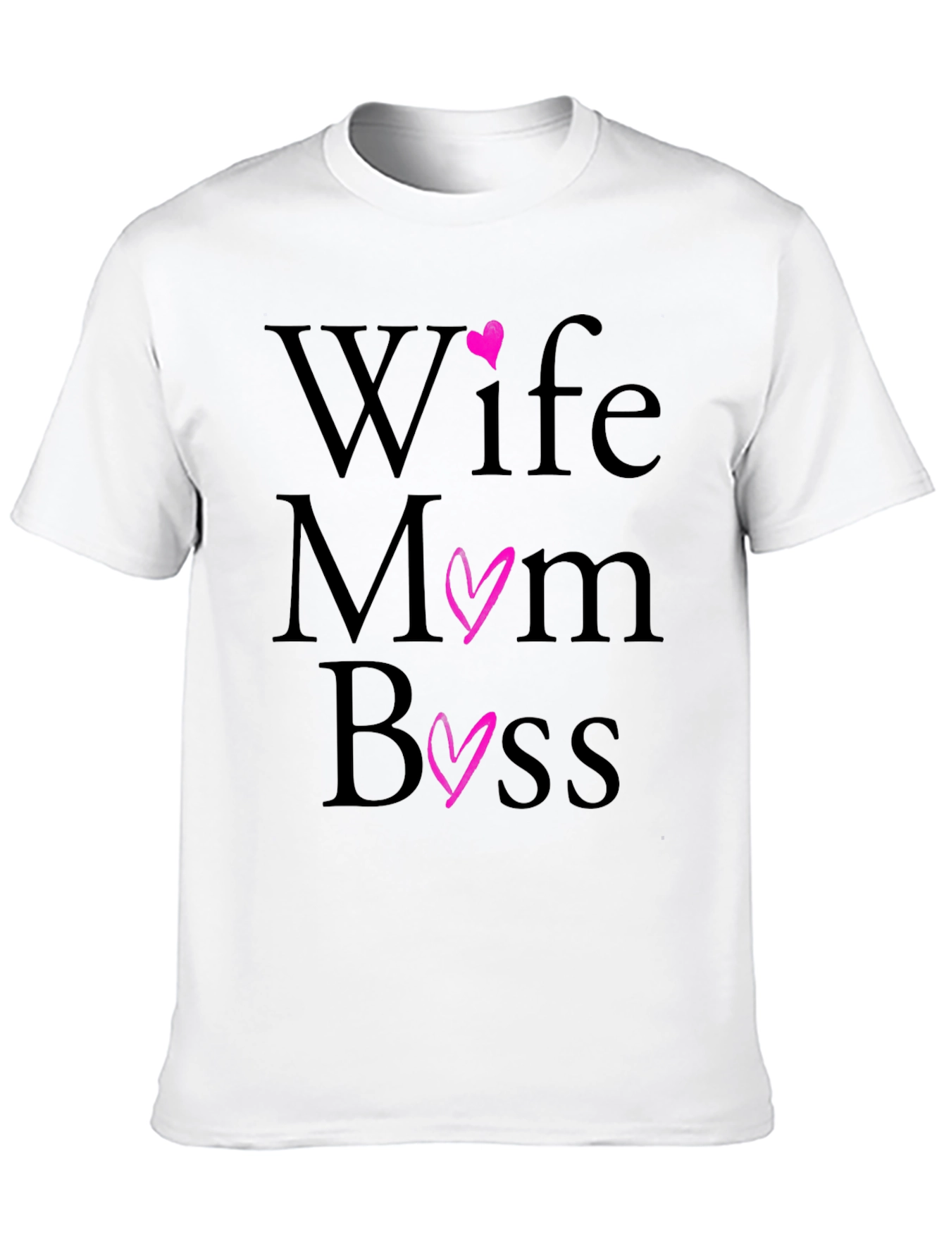 Wife Mom Boss T-Shirt - Black Casual Tee