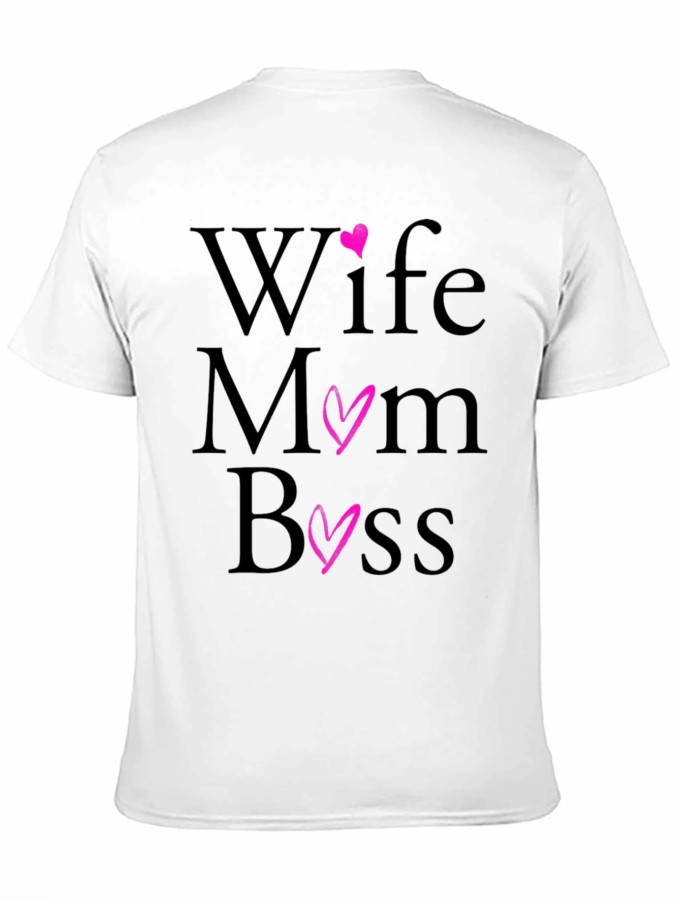 Wife Mom Boss T-Shirt - Black Casual Tee