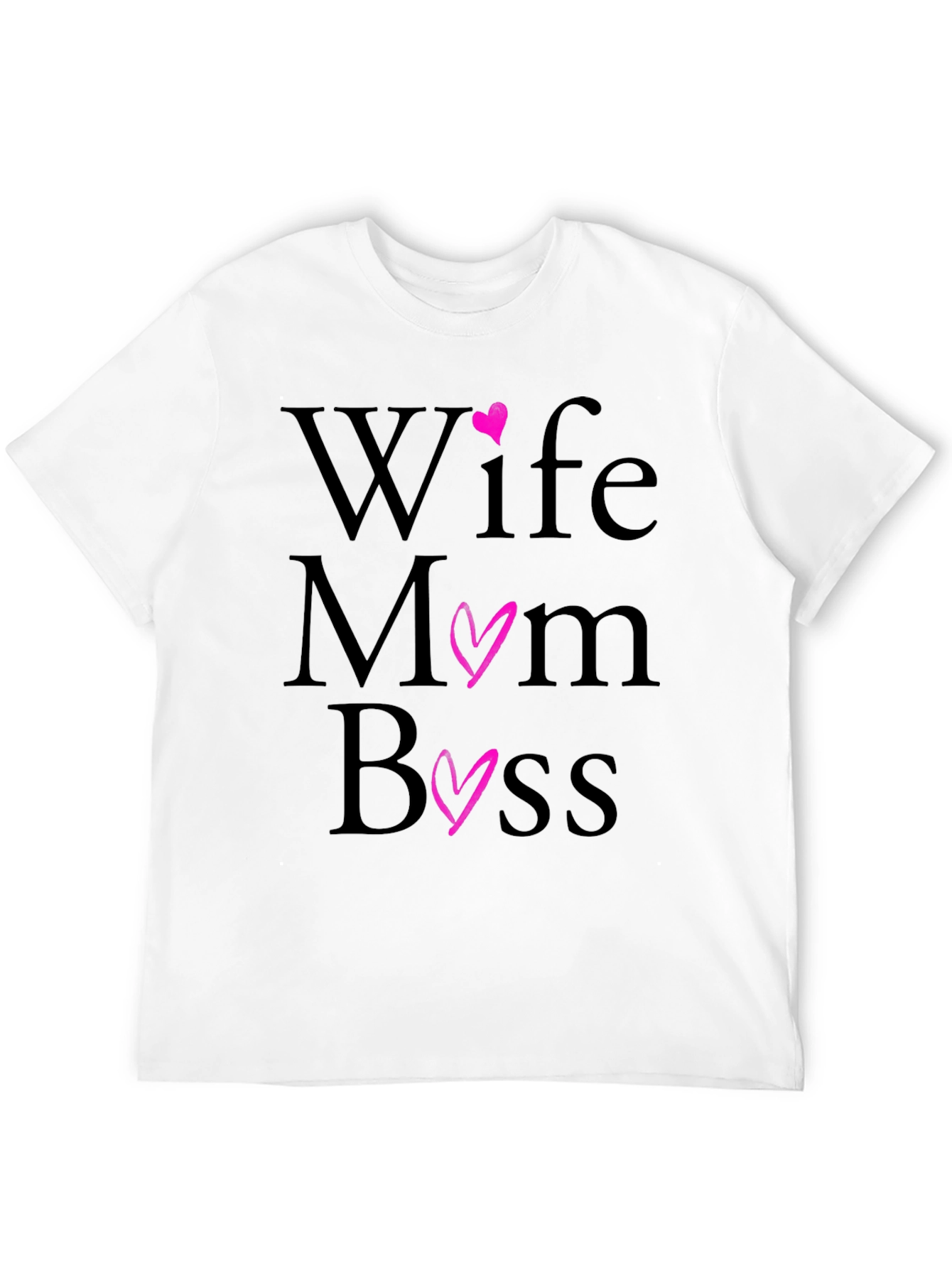 Wife Mom Boss T-Shirt - Black Casual Tee