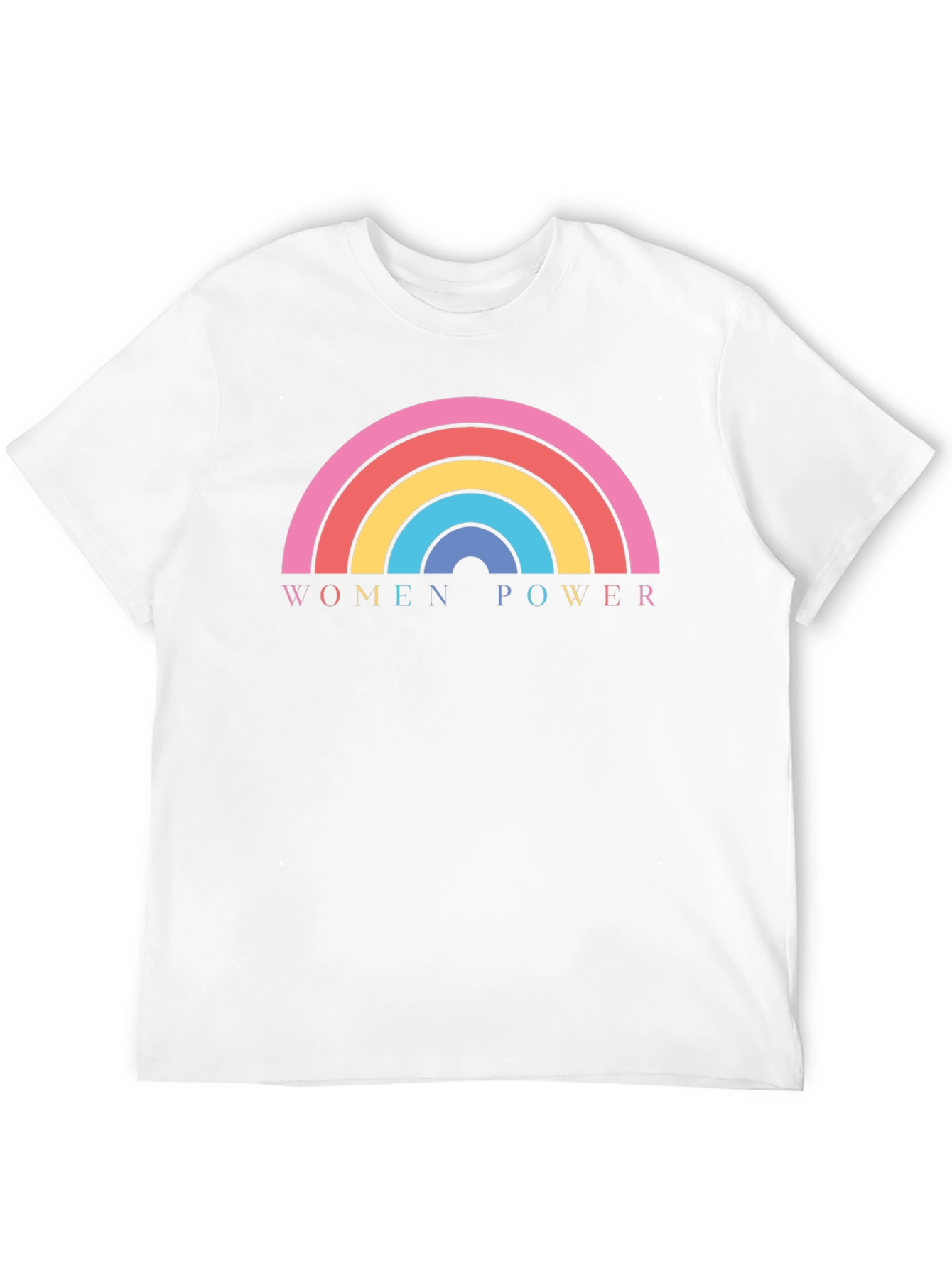 Women Power Rainbow Graphic Tee - Black