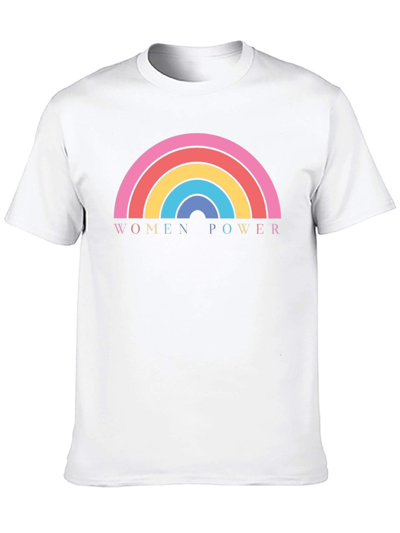Women Power Rainbow Graphic Tee - Black