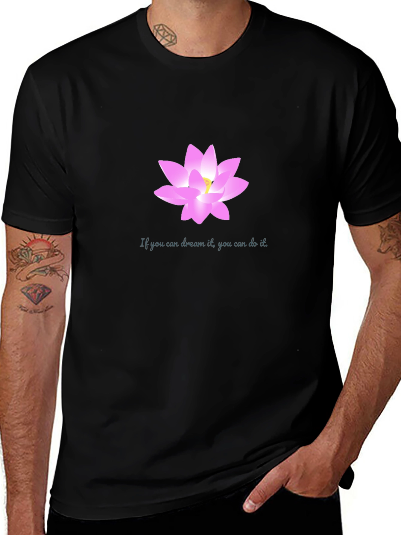 Dream Lotus Black T-Shirt