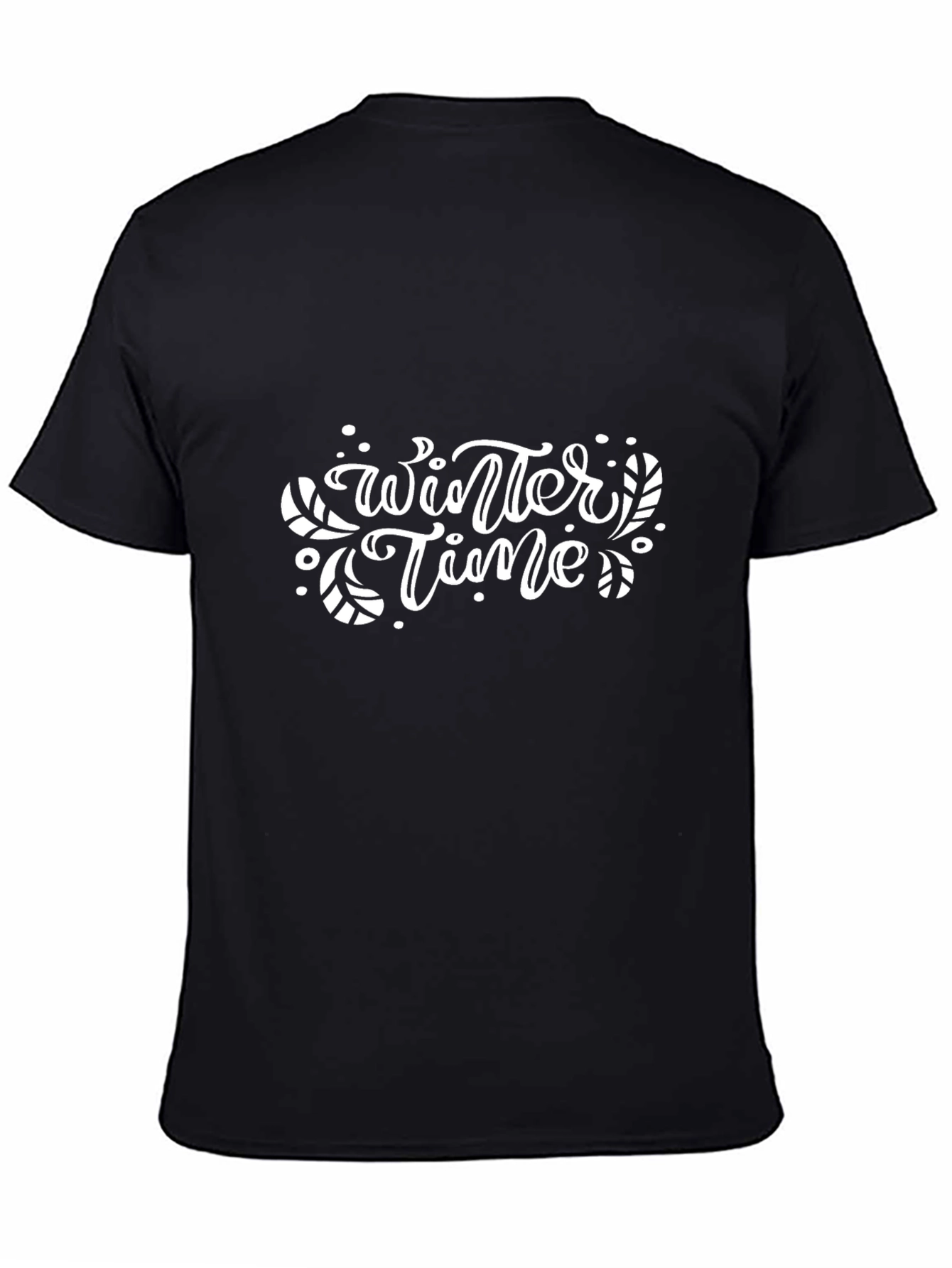 Winter Time Graphic Tee - Black Cotton Blend Shirt