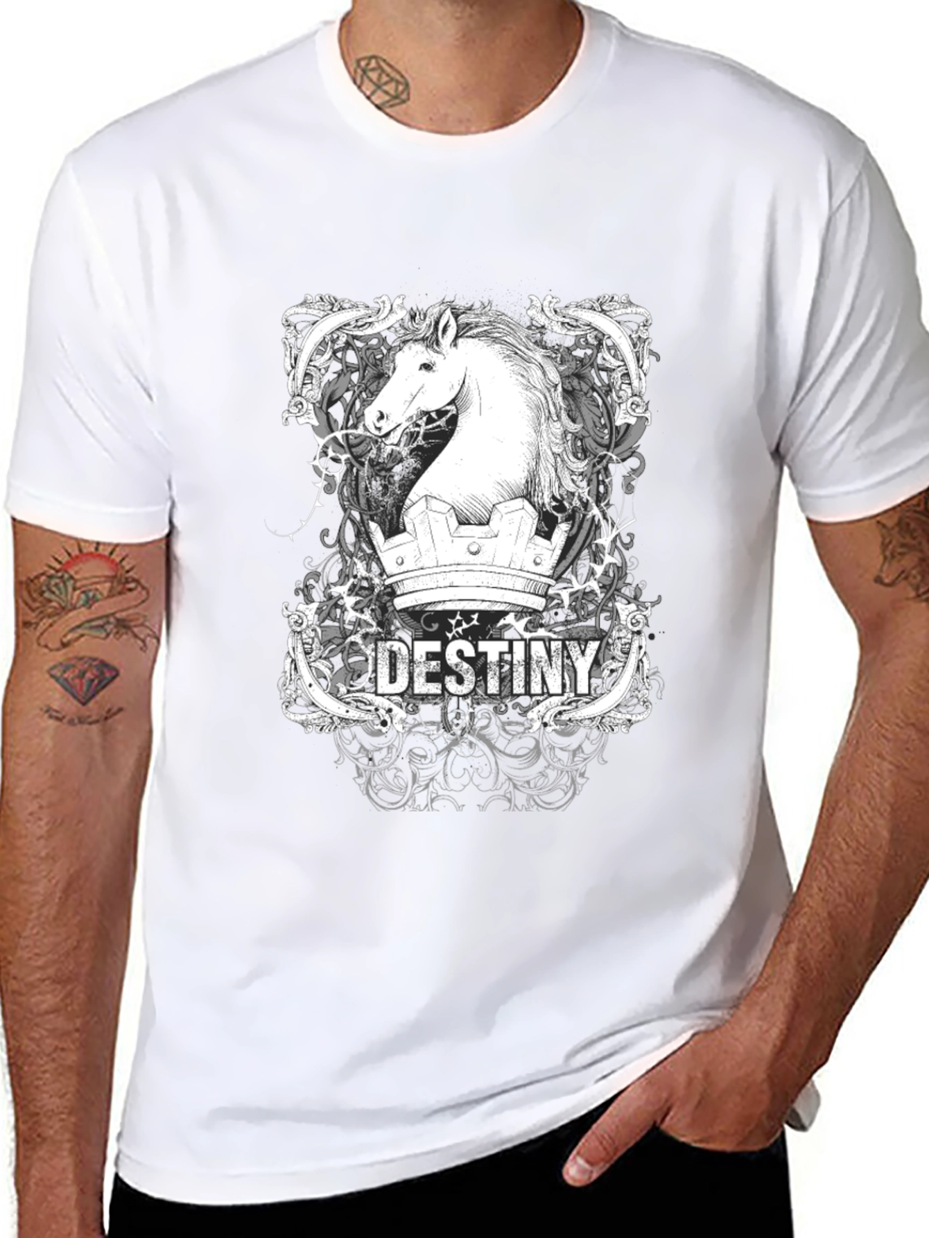 Destiny Horse Graphic T-Shirt - Black