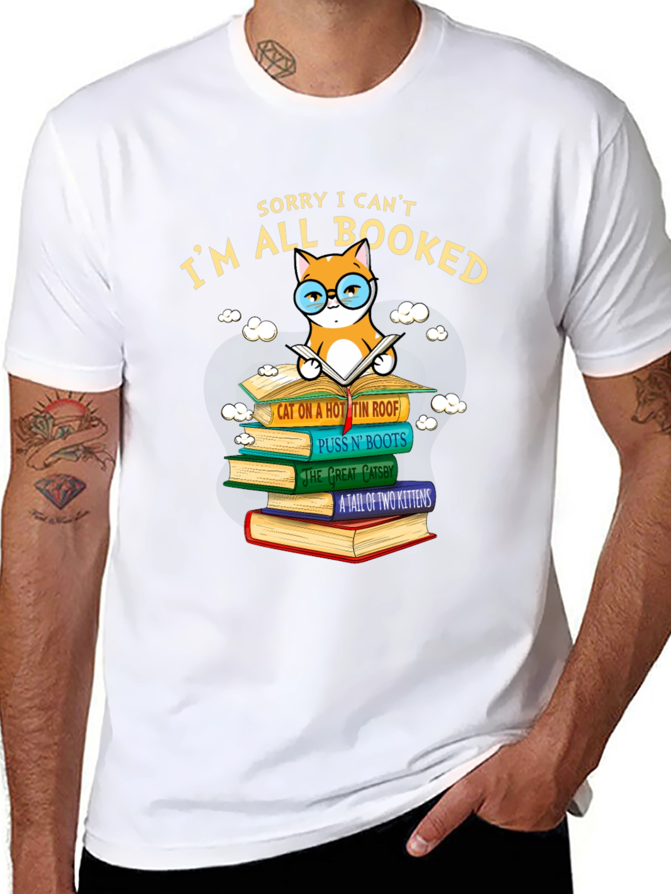 Im All Booked Cat Lover T-Shirt
