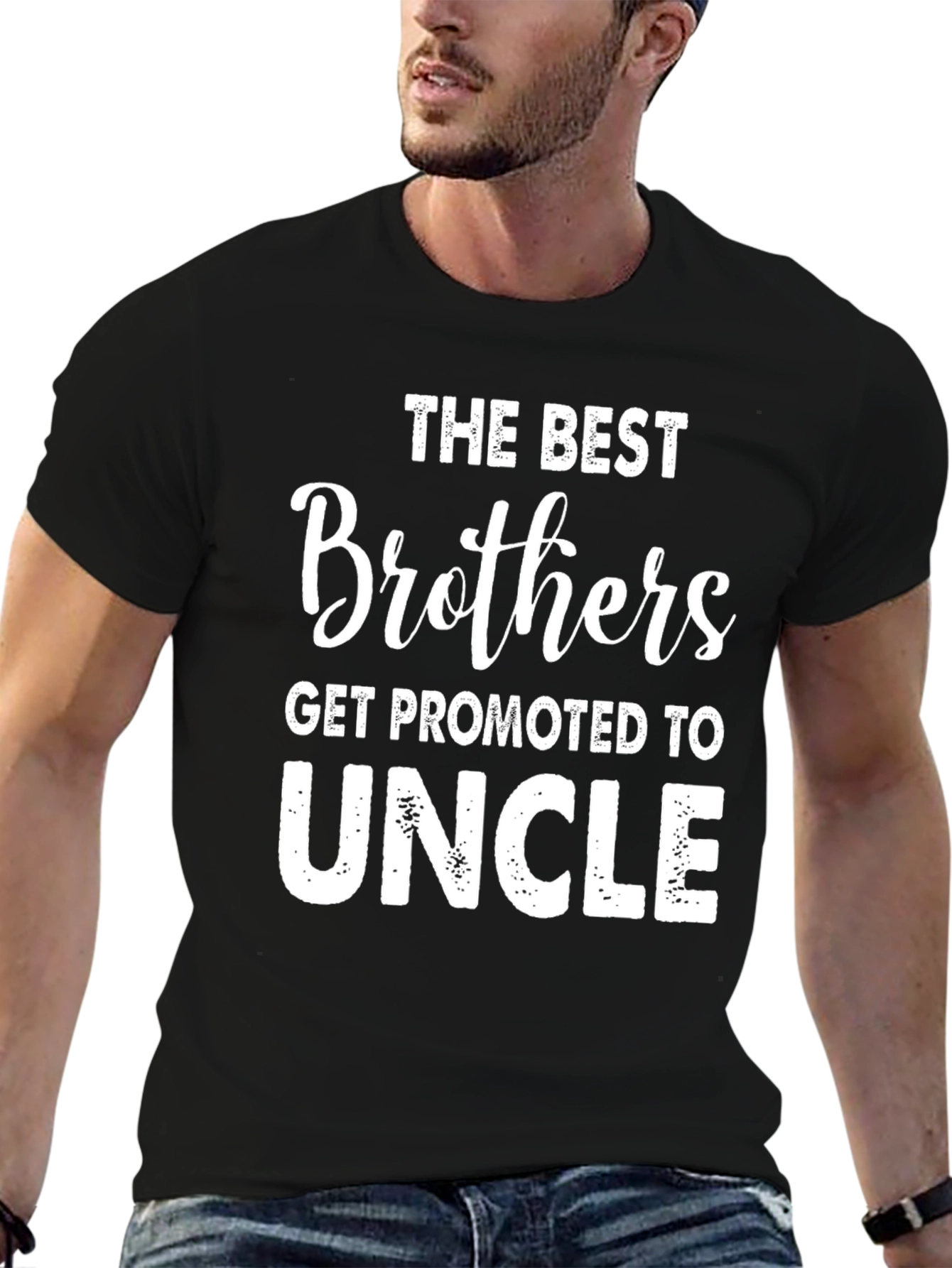 Best Brothers Get Promoted to Uncle Black T-Shirt