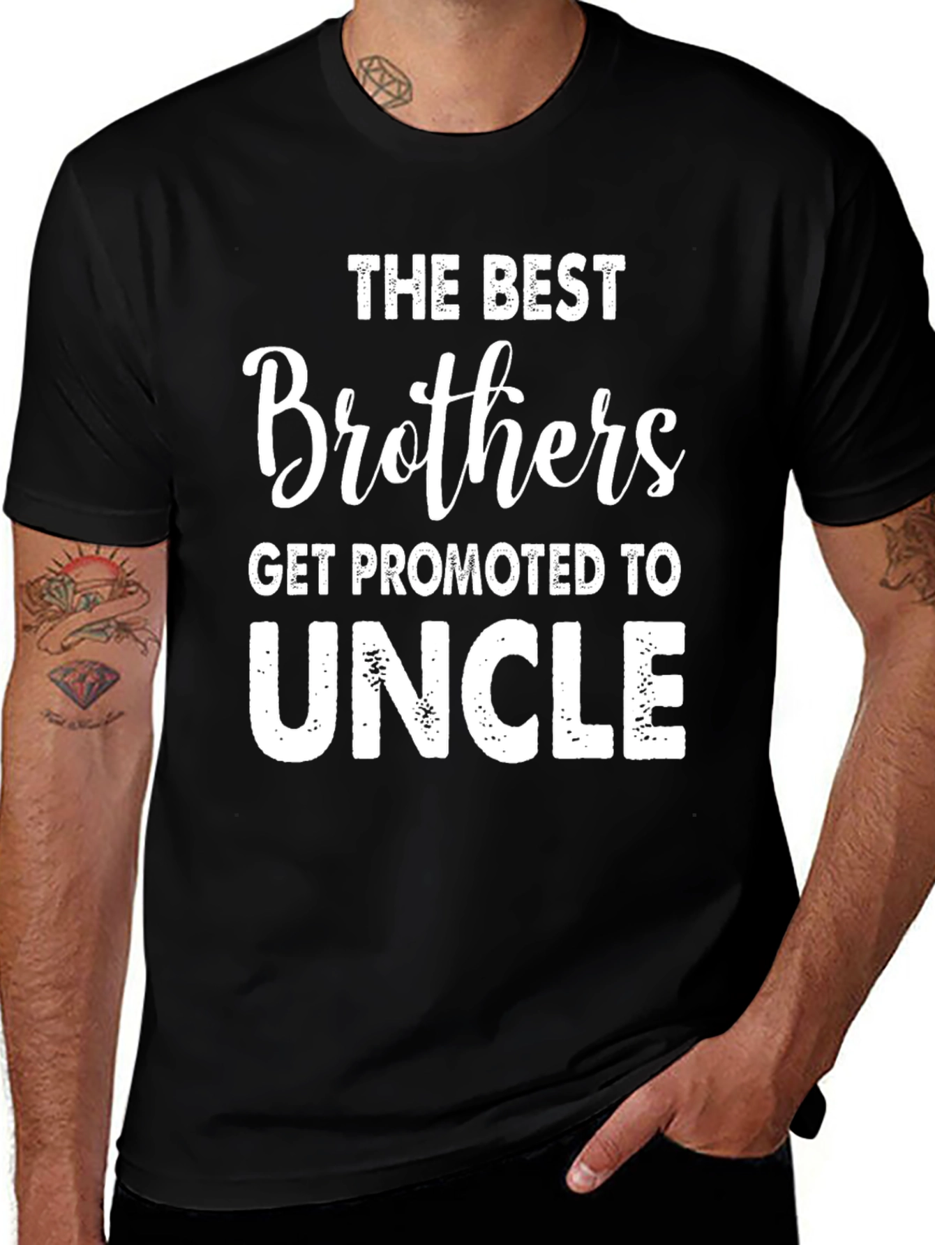 Best Brothers Get Promoted to Uncle Black T-Shirt