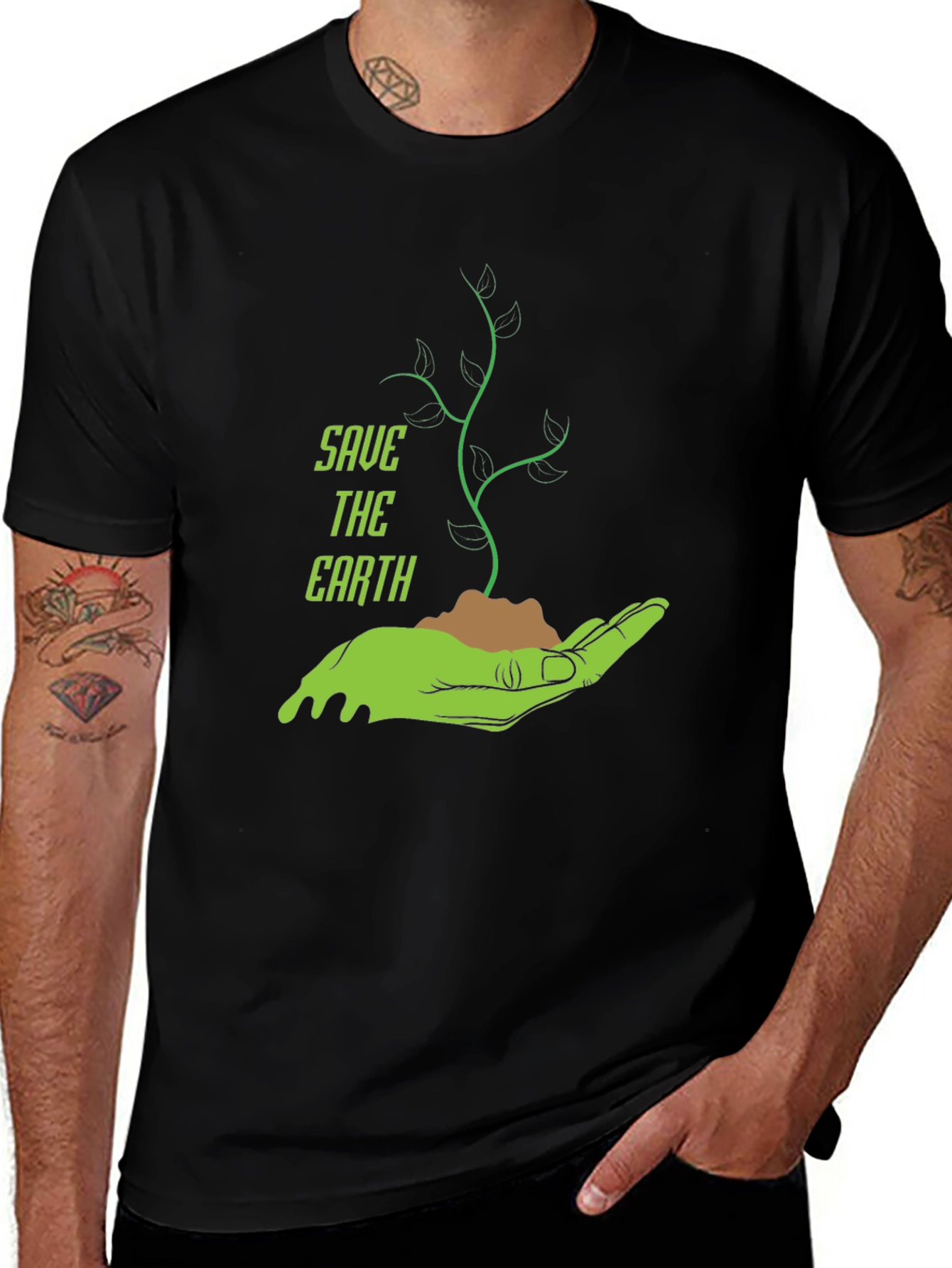 Save the Earth Graphic T-Shirt - Black