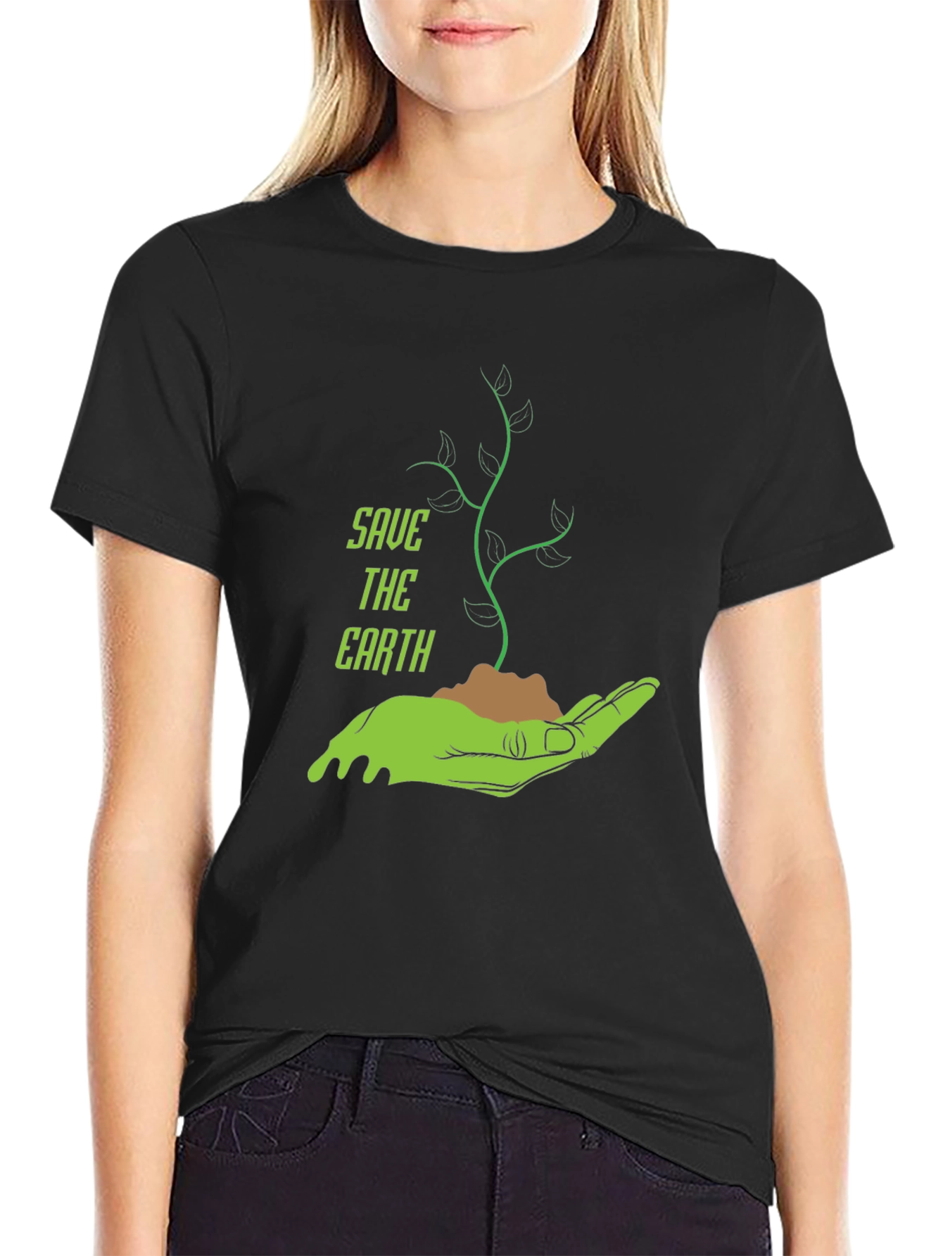 Save the Earth Graphic T-Shirt - Black