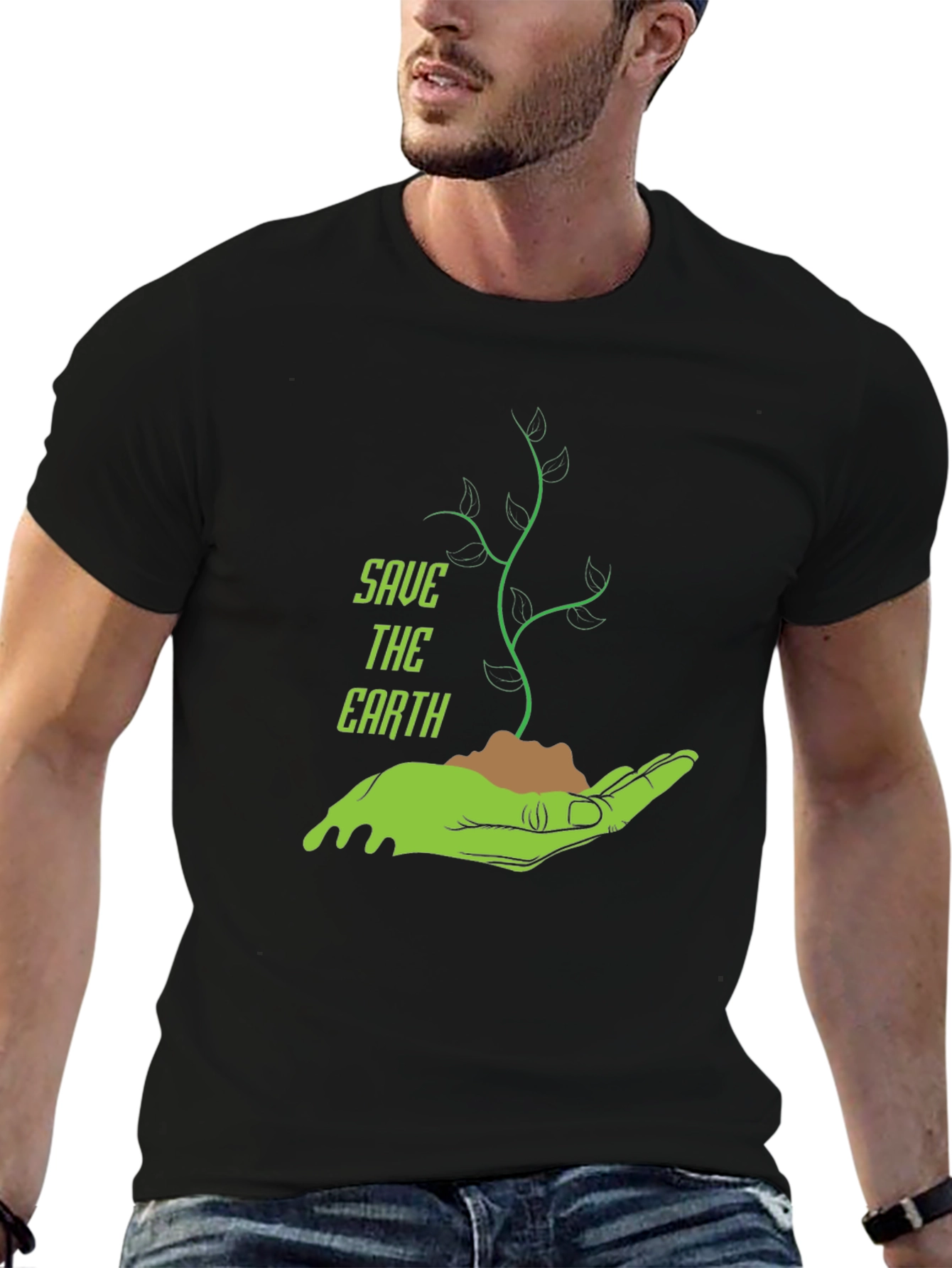 Save the Earth Graphic T-Shirt - Black
