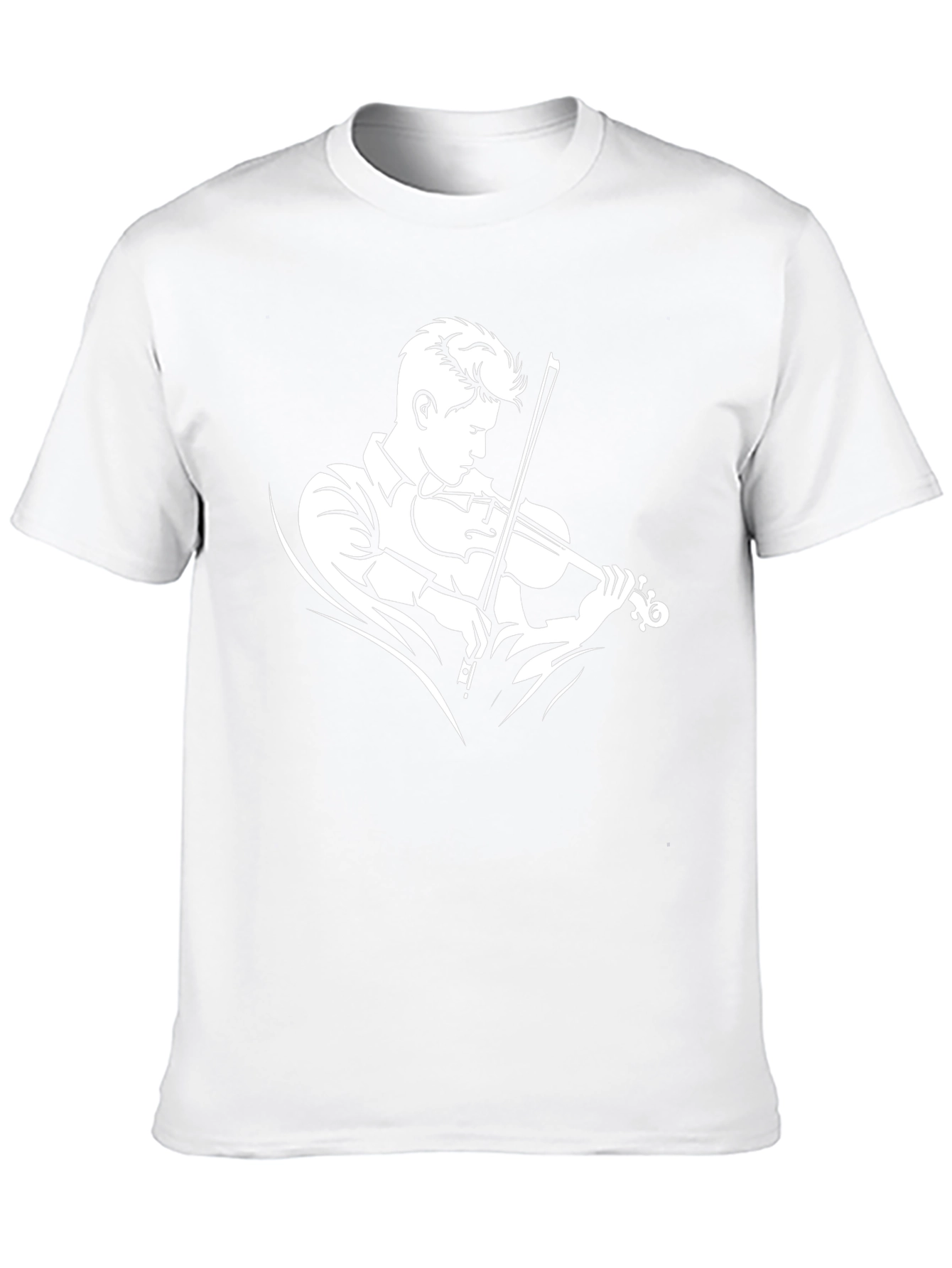 Violinist Graphic Tee - Black Cotton T-Shirt