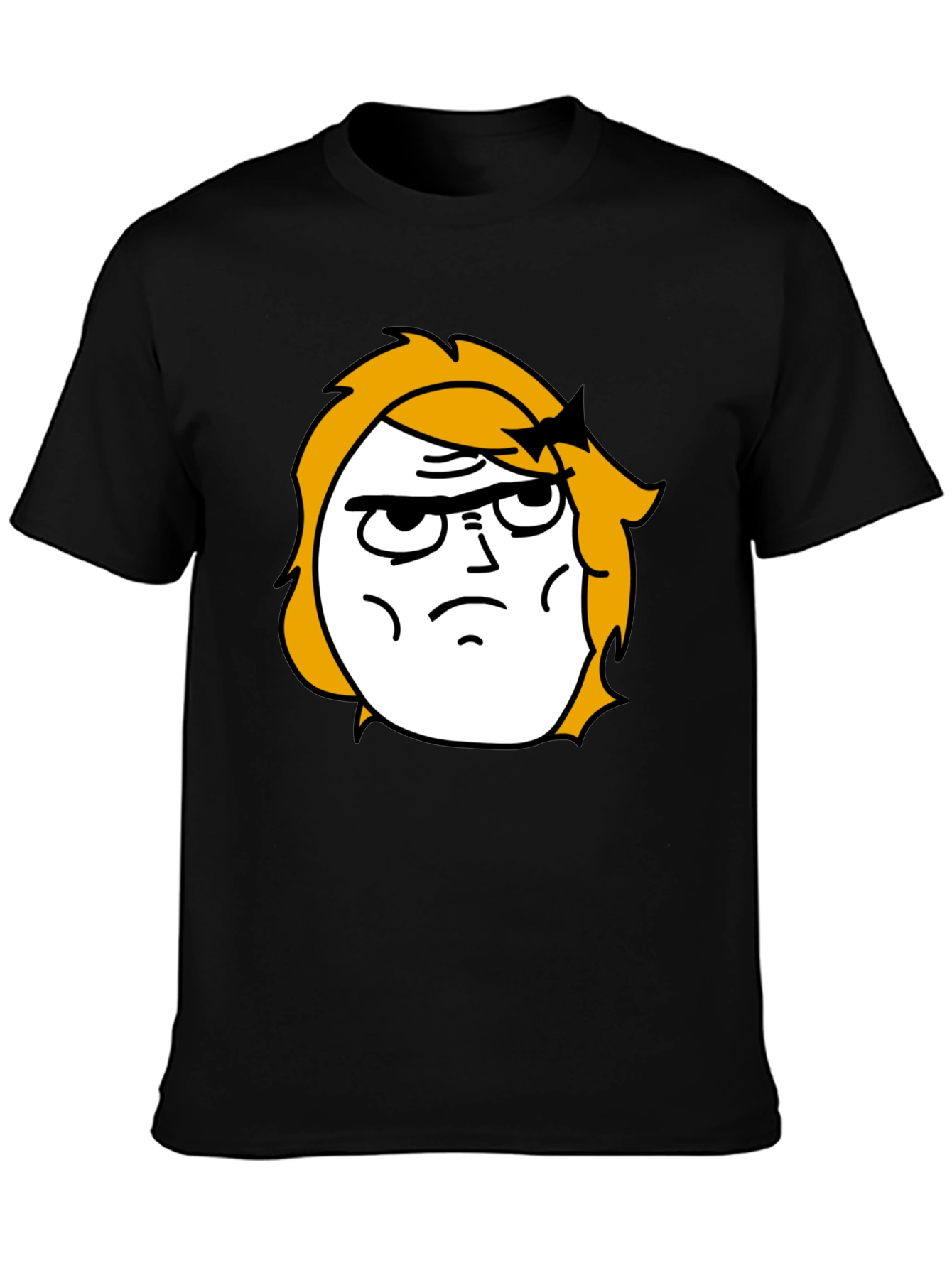 Meme Face Graphic Black T-Shirt