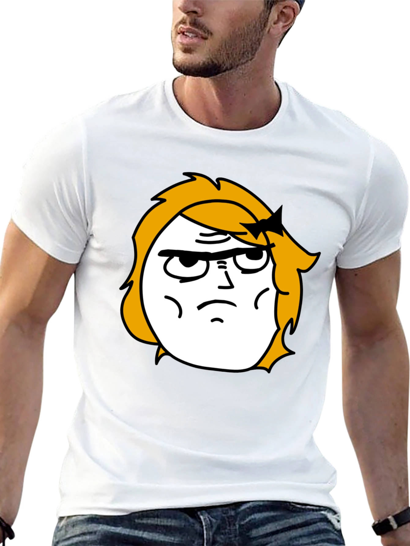 Meme Face Graphic Black T-Shirt