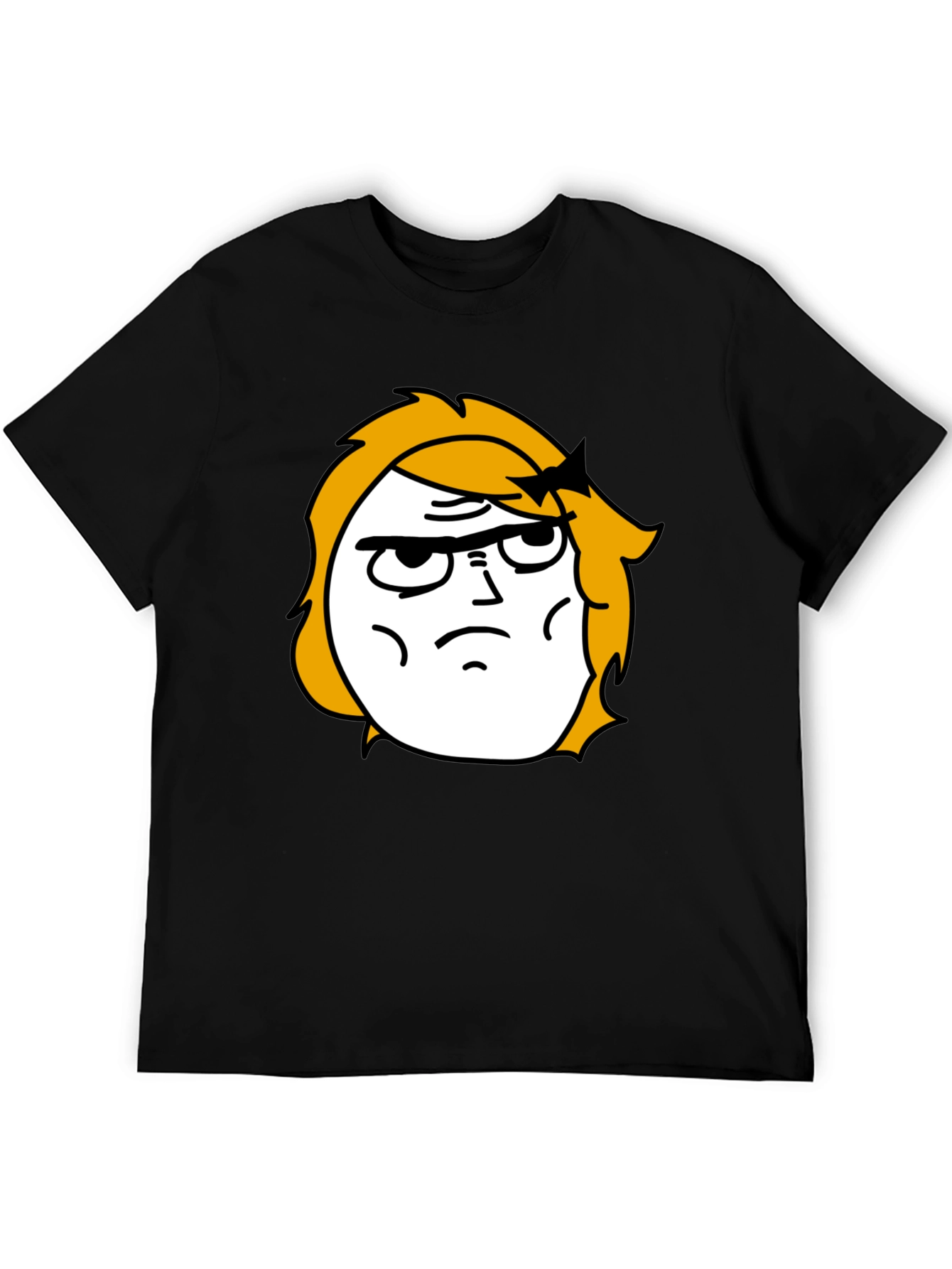 Meme Face Graphic Black T-Shirt