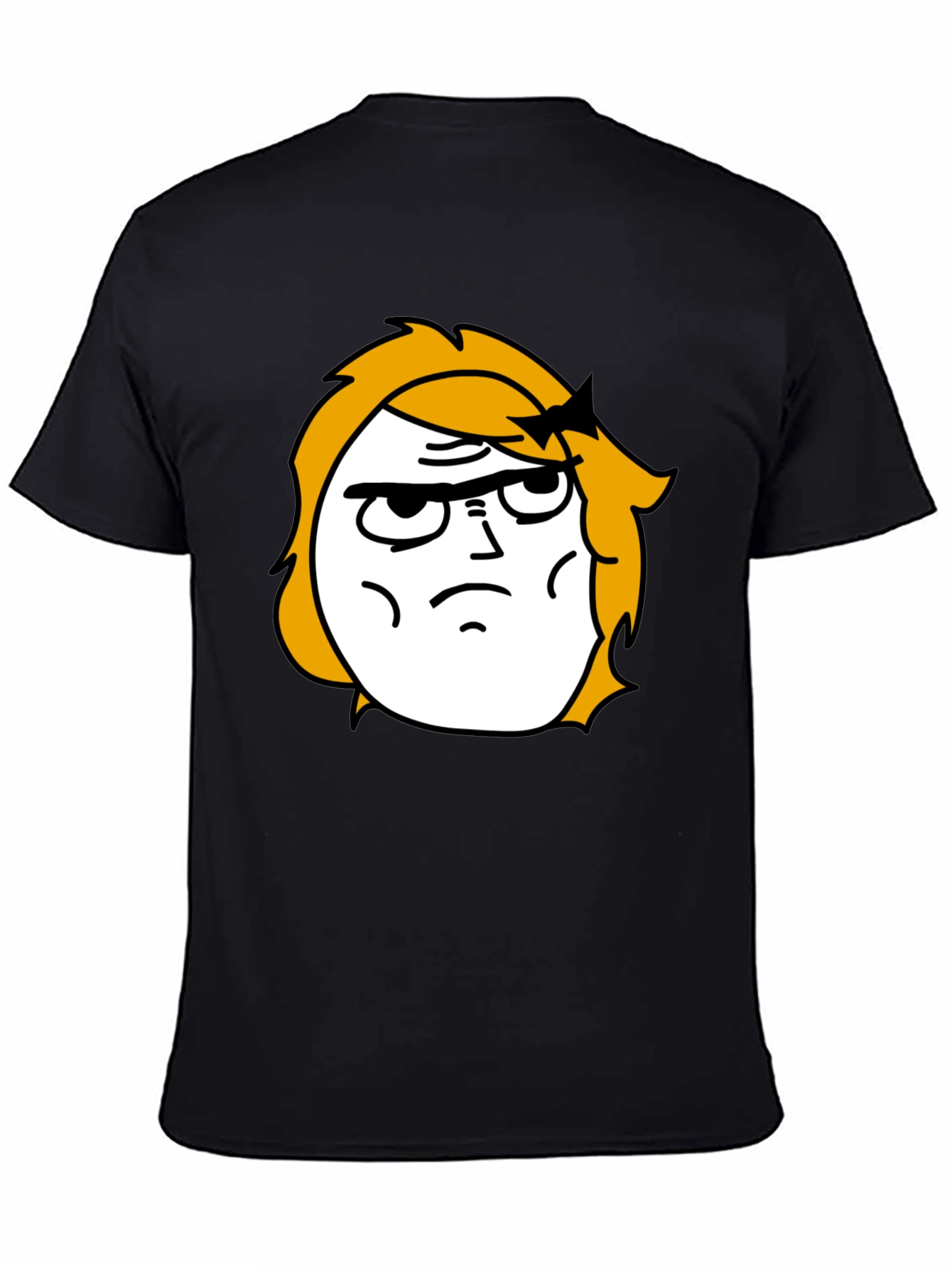 Meme Face Graphic Black T-Shirt