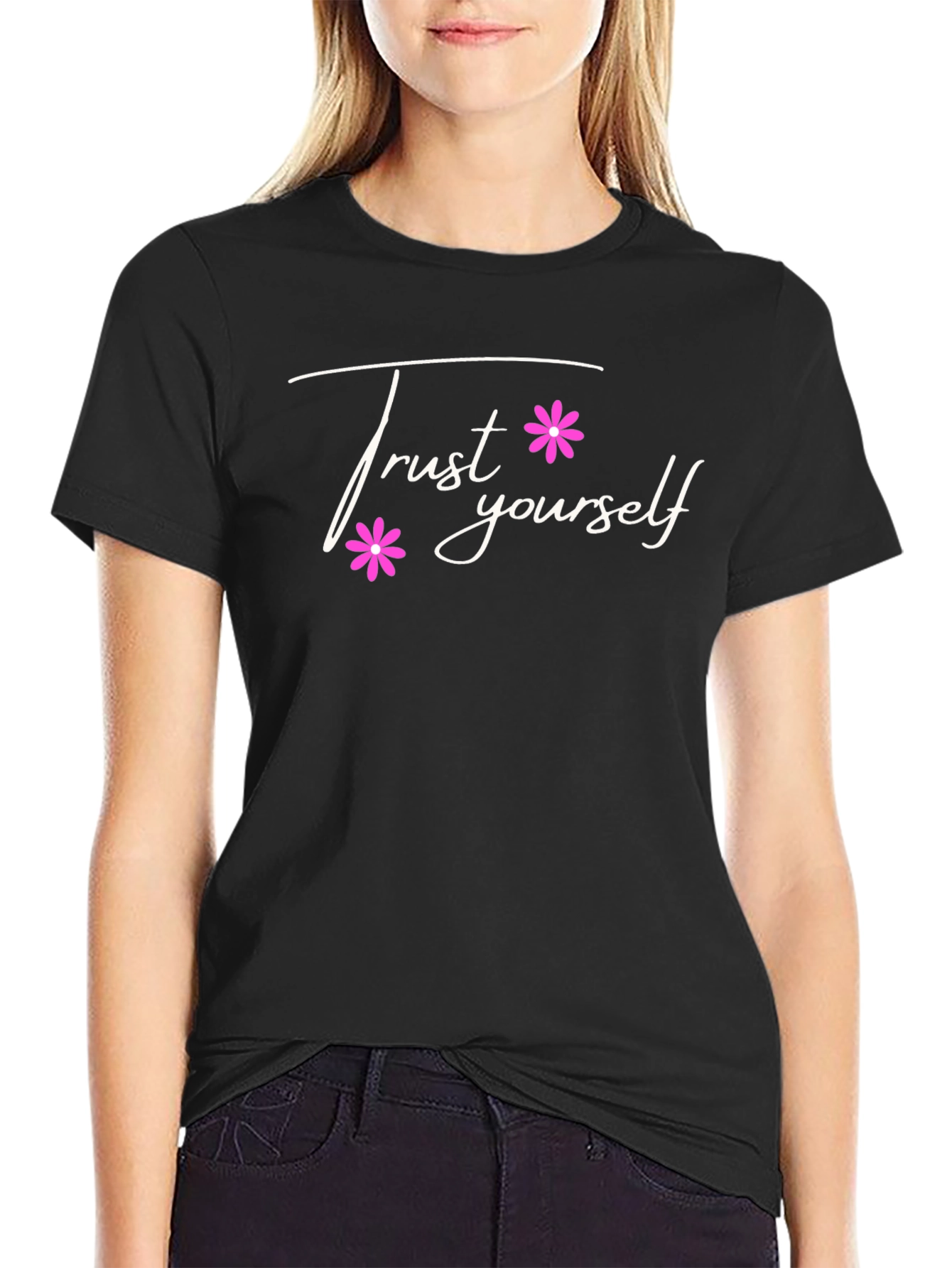Trust Yourself Graphic Tee - Black Casual T-Shirt